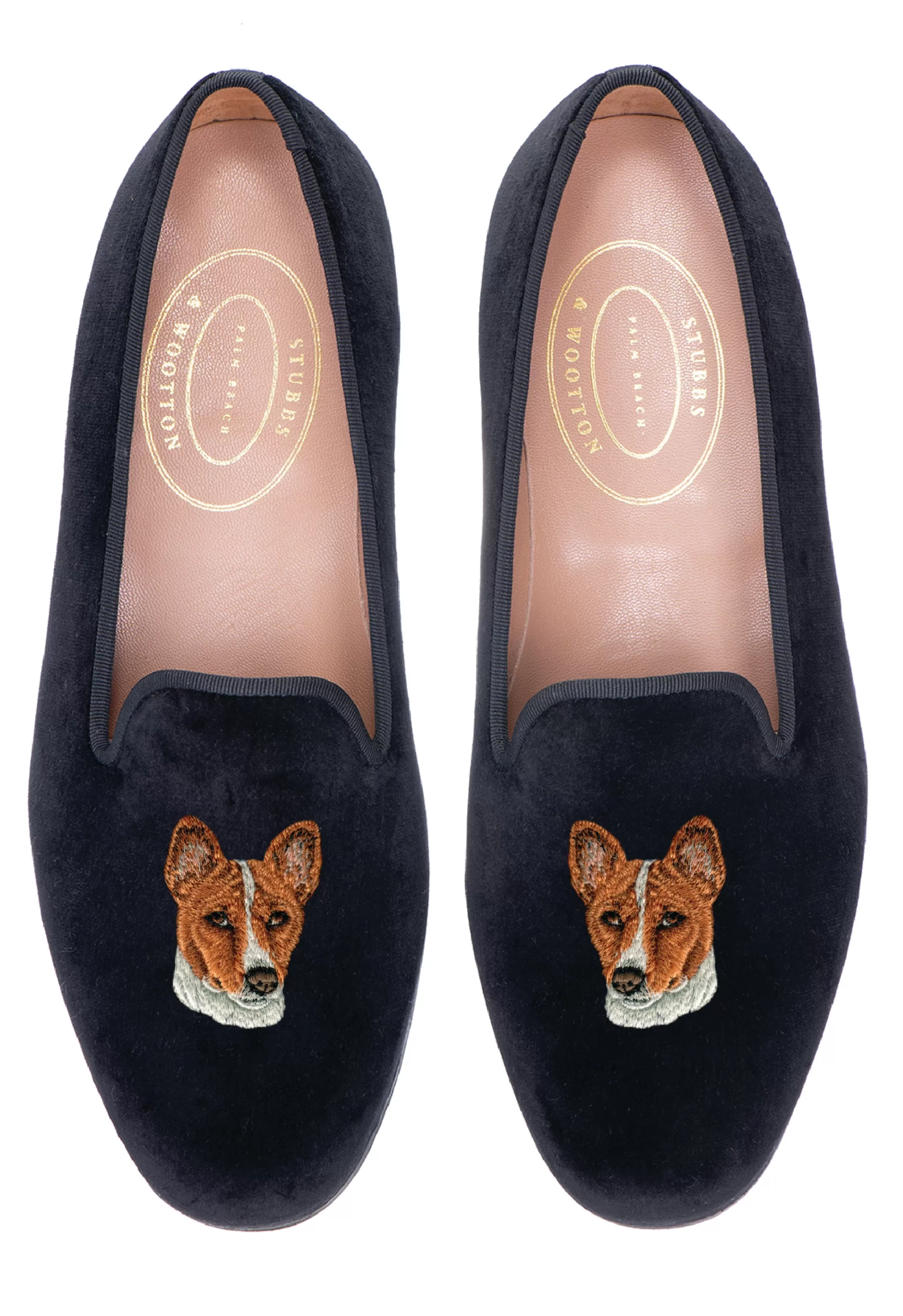 Slipper*Stubbs & Wootton Basenji Tan (Men) Black