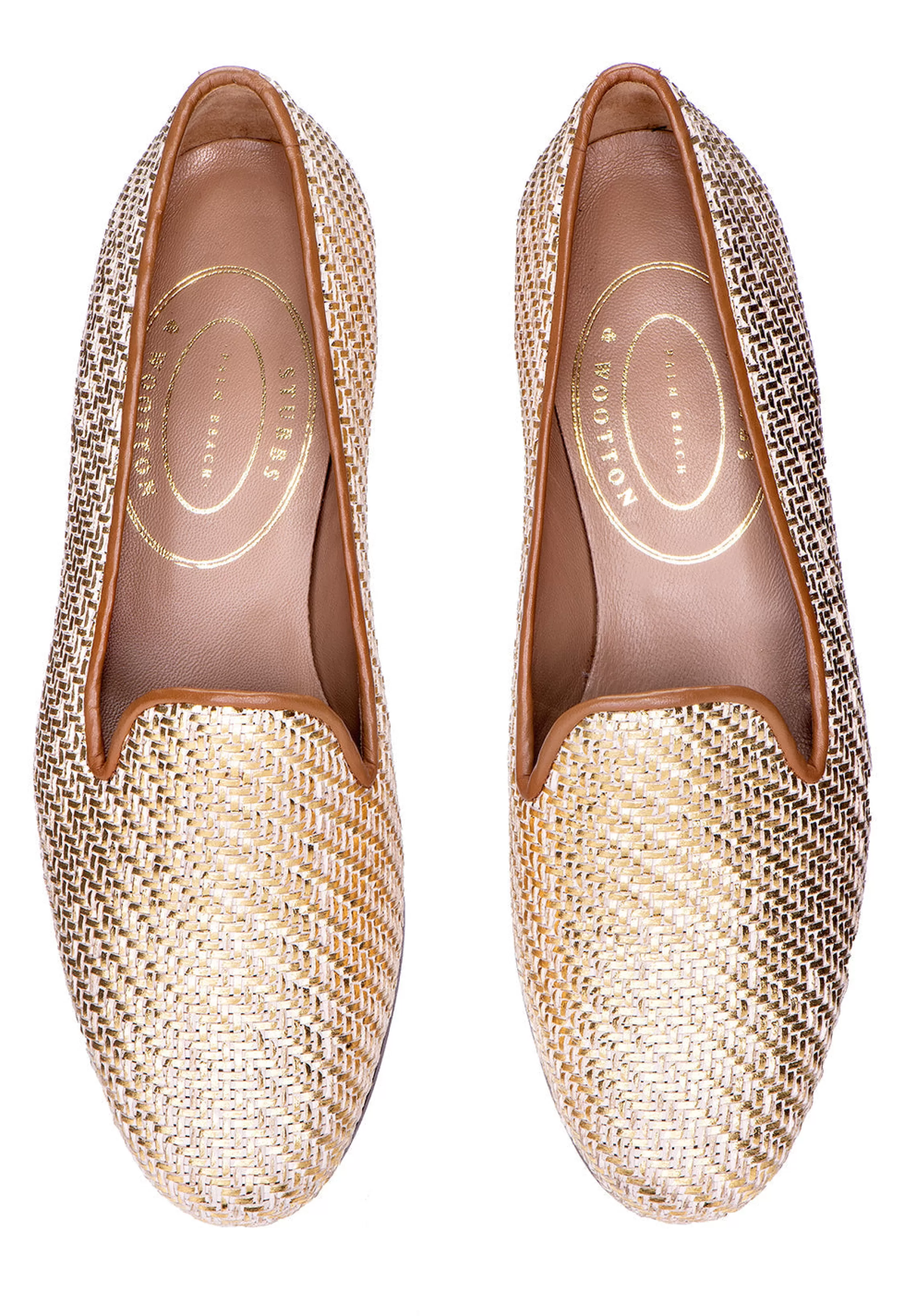 Slipper*Stubbs & Wootton Basket en Platino (Narrow) Gold