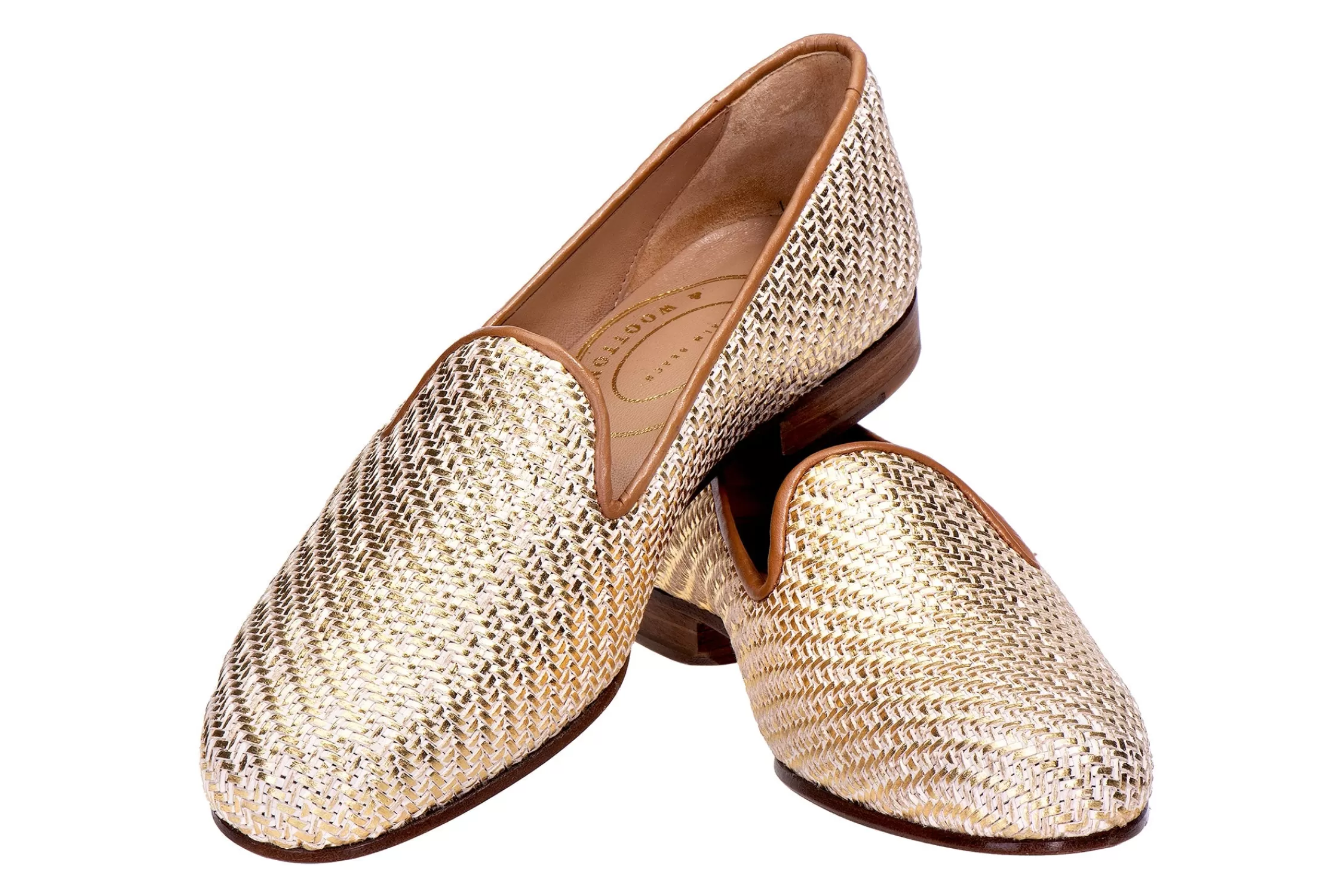 Slipper*Stubbs & Wootton Basket en Platino (Narrow) Gold