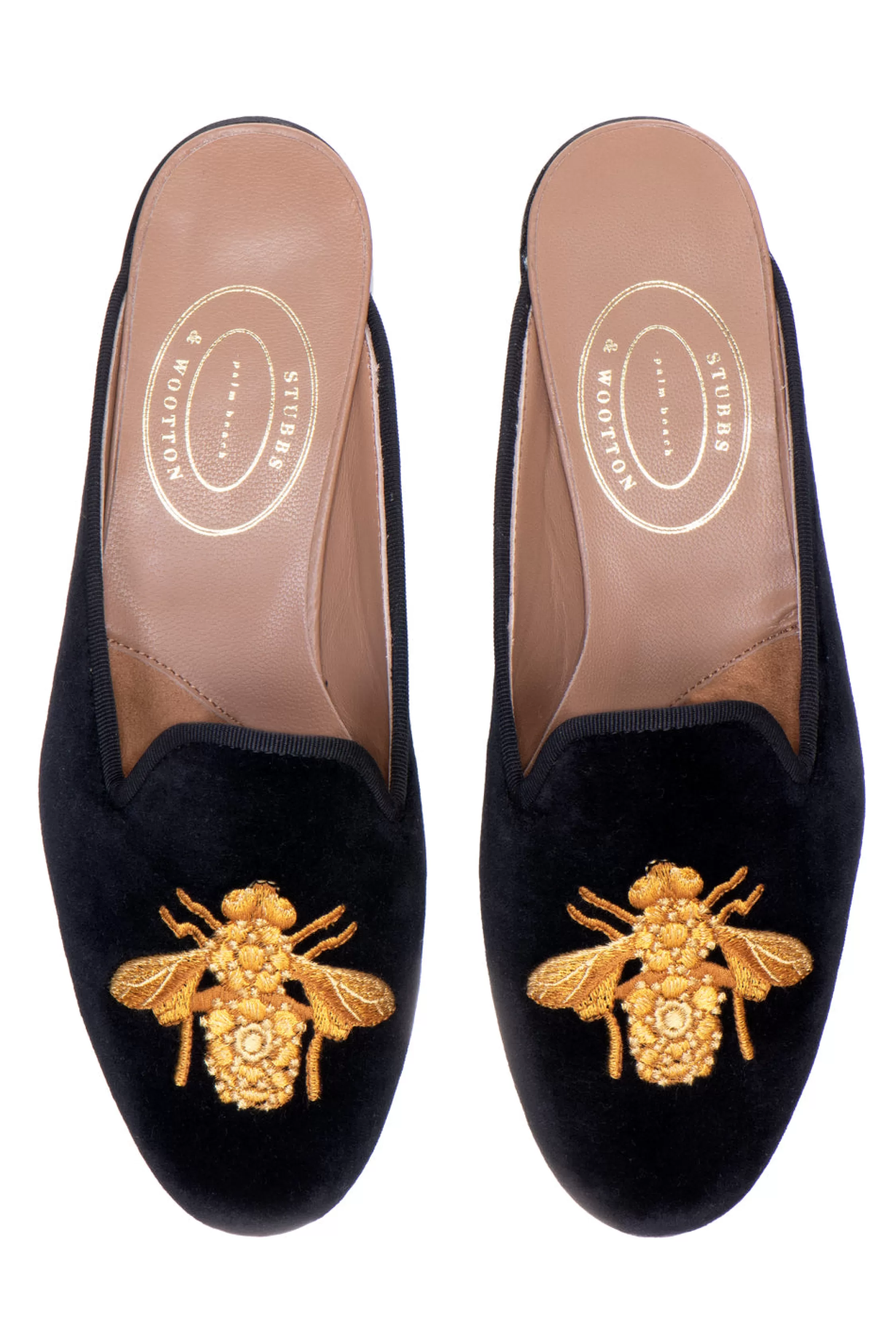 Mule*Stubbs & Wootton Bee Noir Velvet Mule (Women) Black