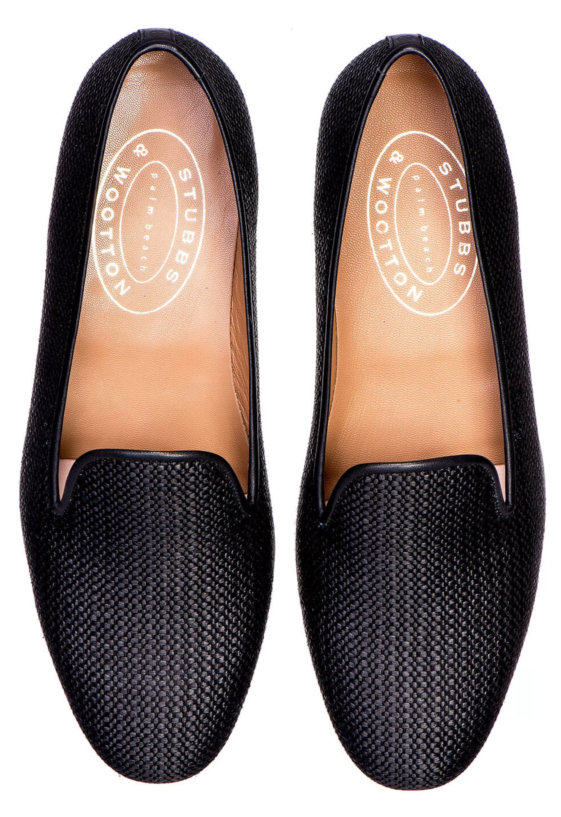 Slipper*Stubbs & Wootton Raffia Slipper (Narrow) Black