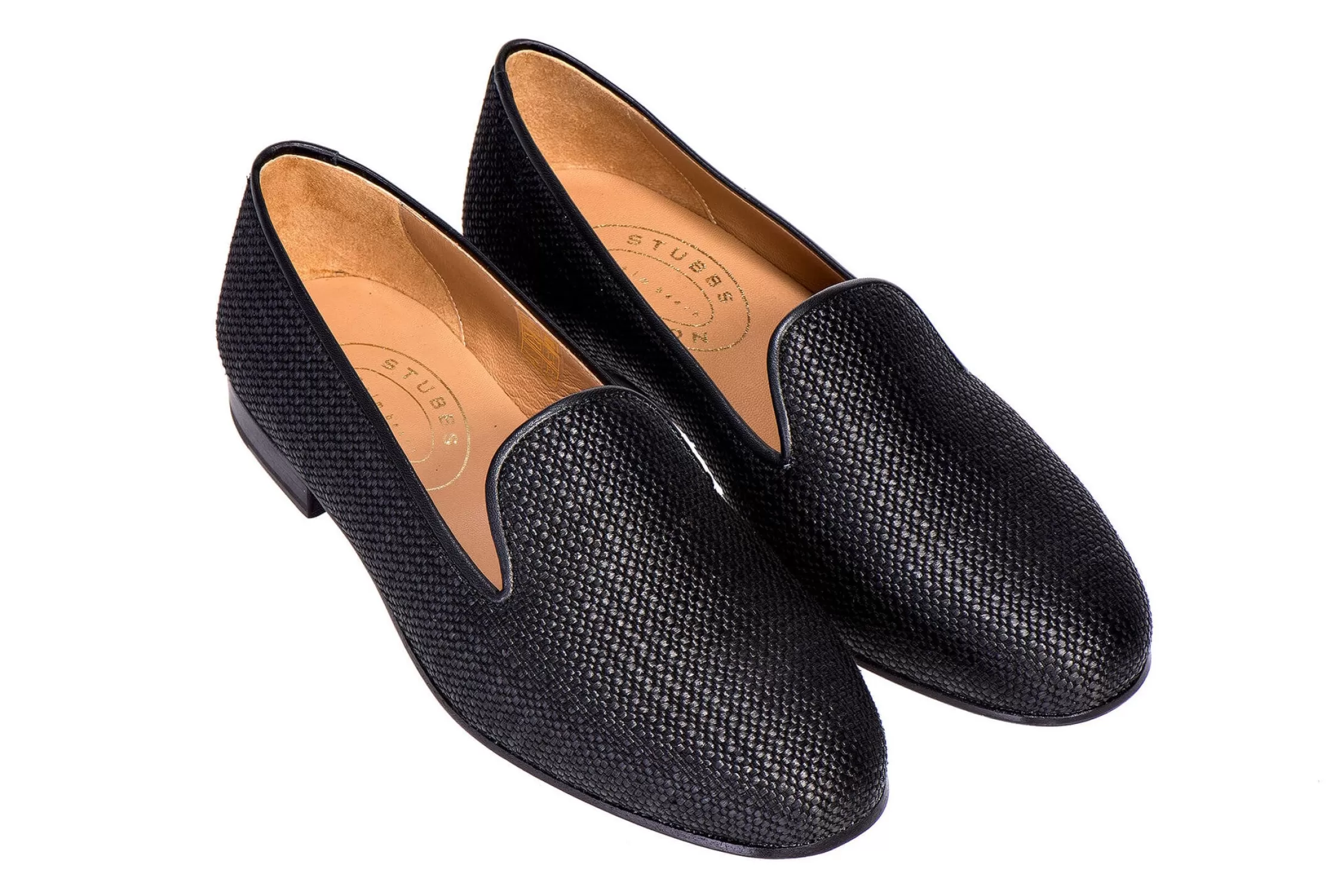 Slipper*Stubbs & Wootton Raffia Slipper (Narrow) Black