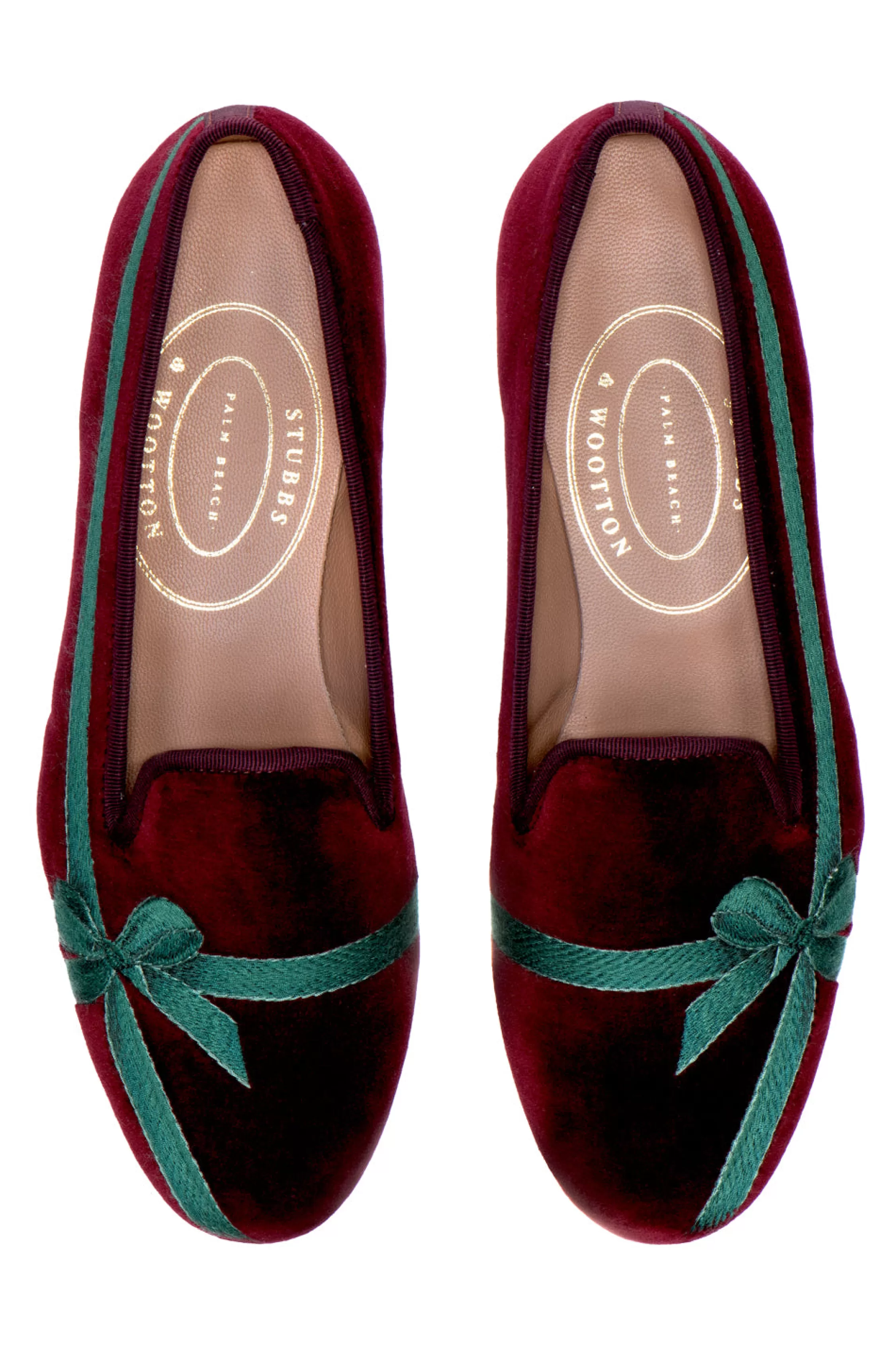 Slipper*Stubbs & Wootton Bow Burgundy (Women) Red