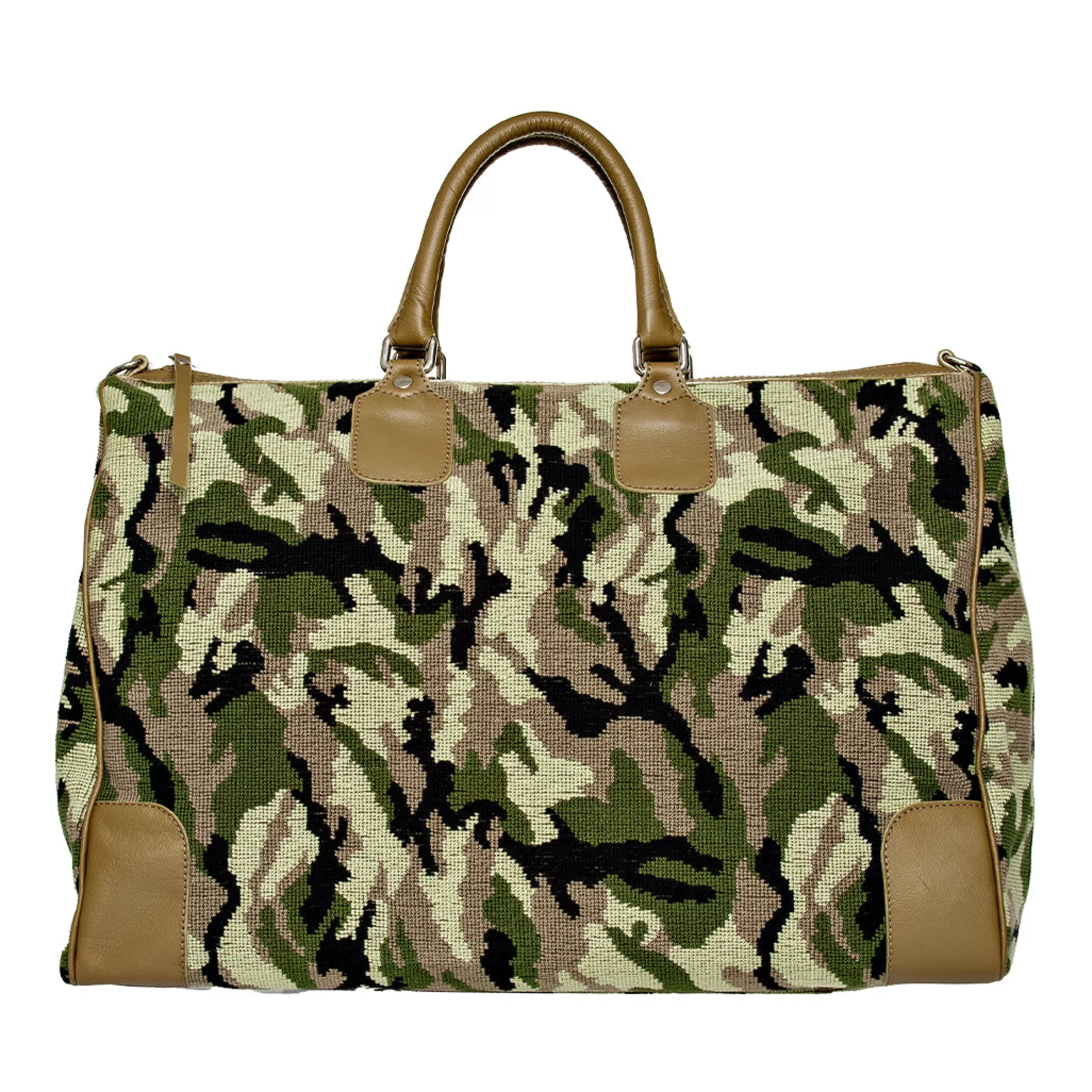 Weekenders*Stubbs & Wootton Camo Needlepoint Weekender Green