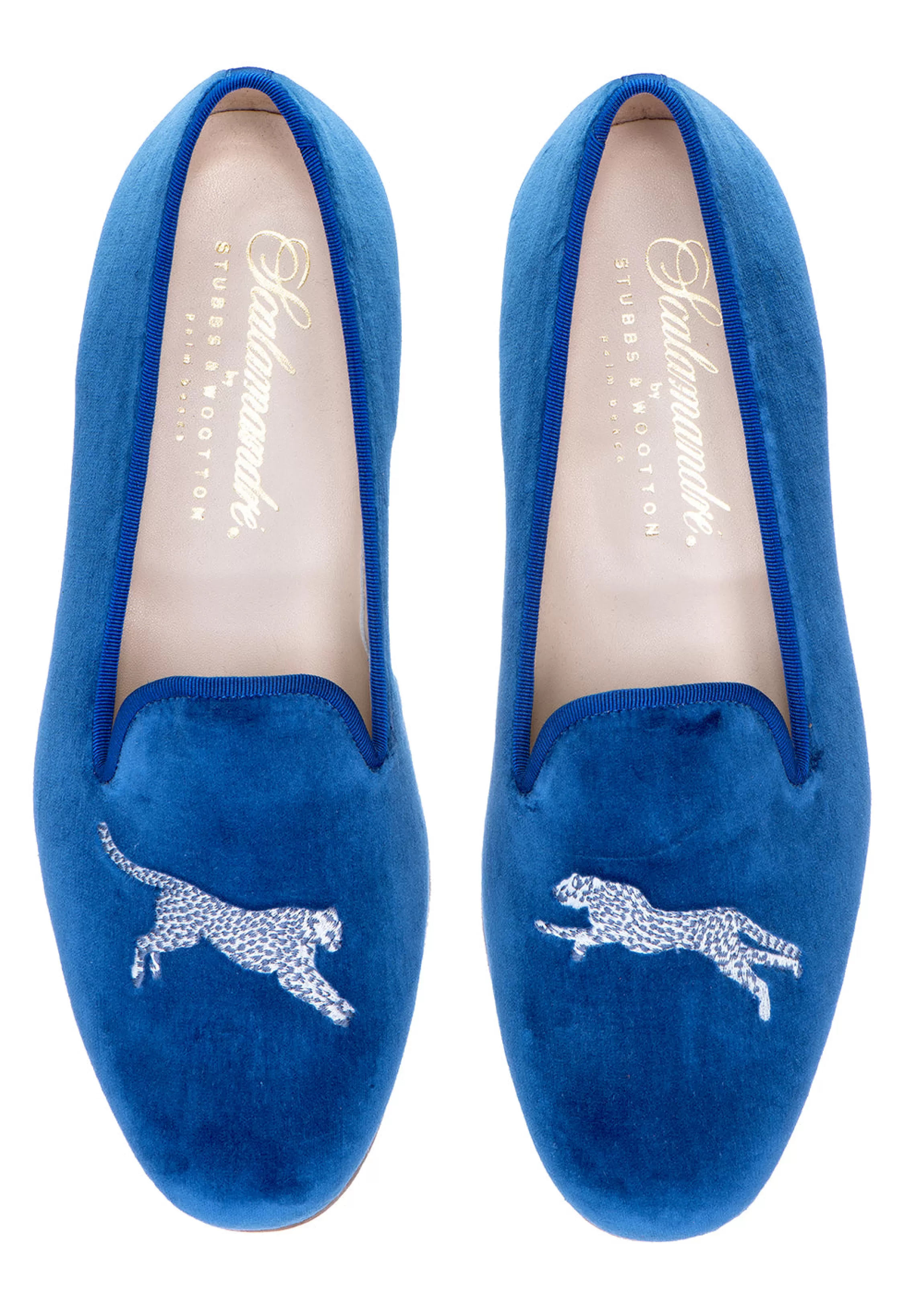 Slipper*Stubbs & Wootton Cheetah Velvet Slipper (Women) Royal