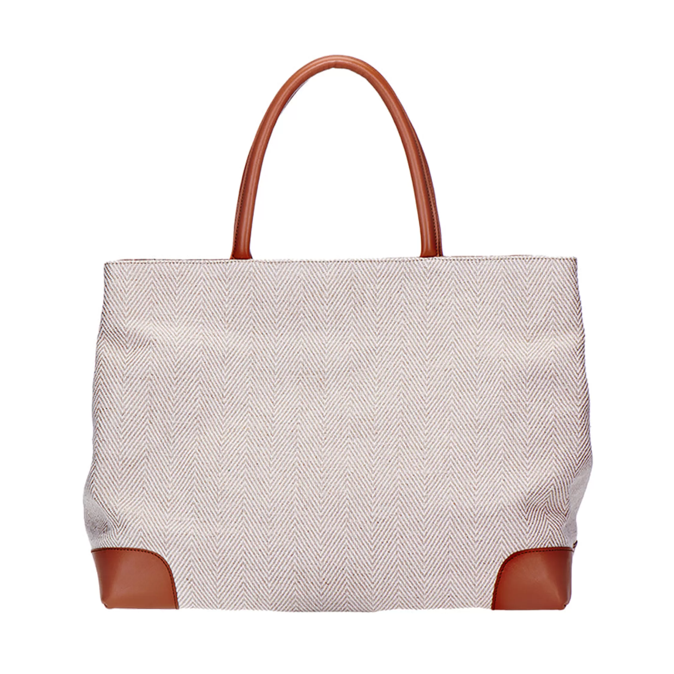 Totes*Stubbs & Wootton Cream Tote Herringbone