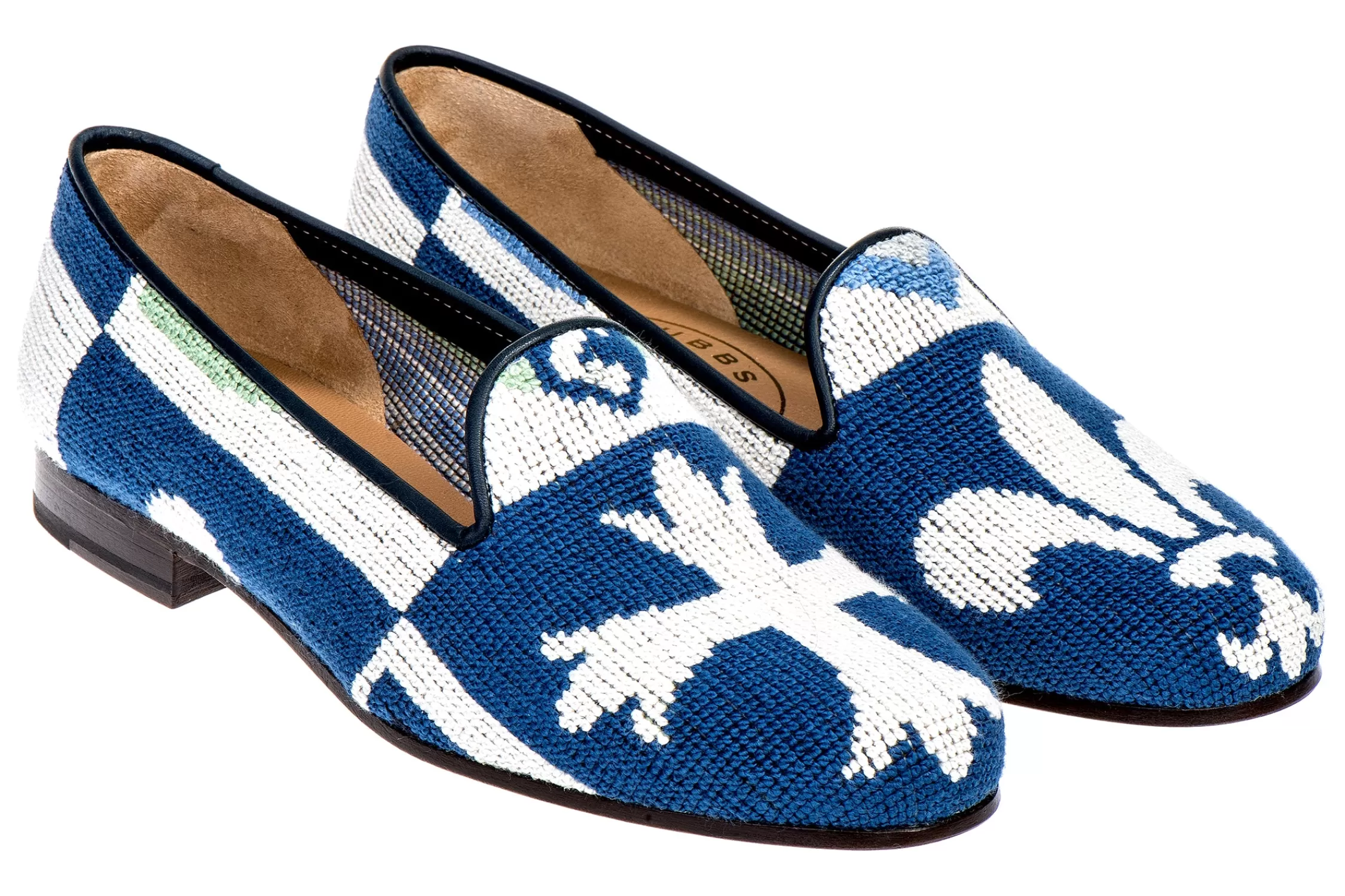 Slipper*Stubbs & Wootton Crest Needlepoint Slipper (Men) Blue