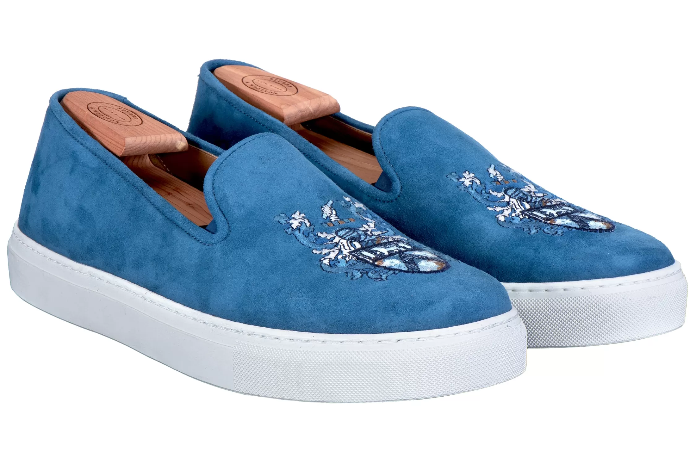 Sneaker*Stubbs & Wootton Crest Jeans Suede Sneaker (Women) Blue