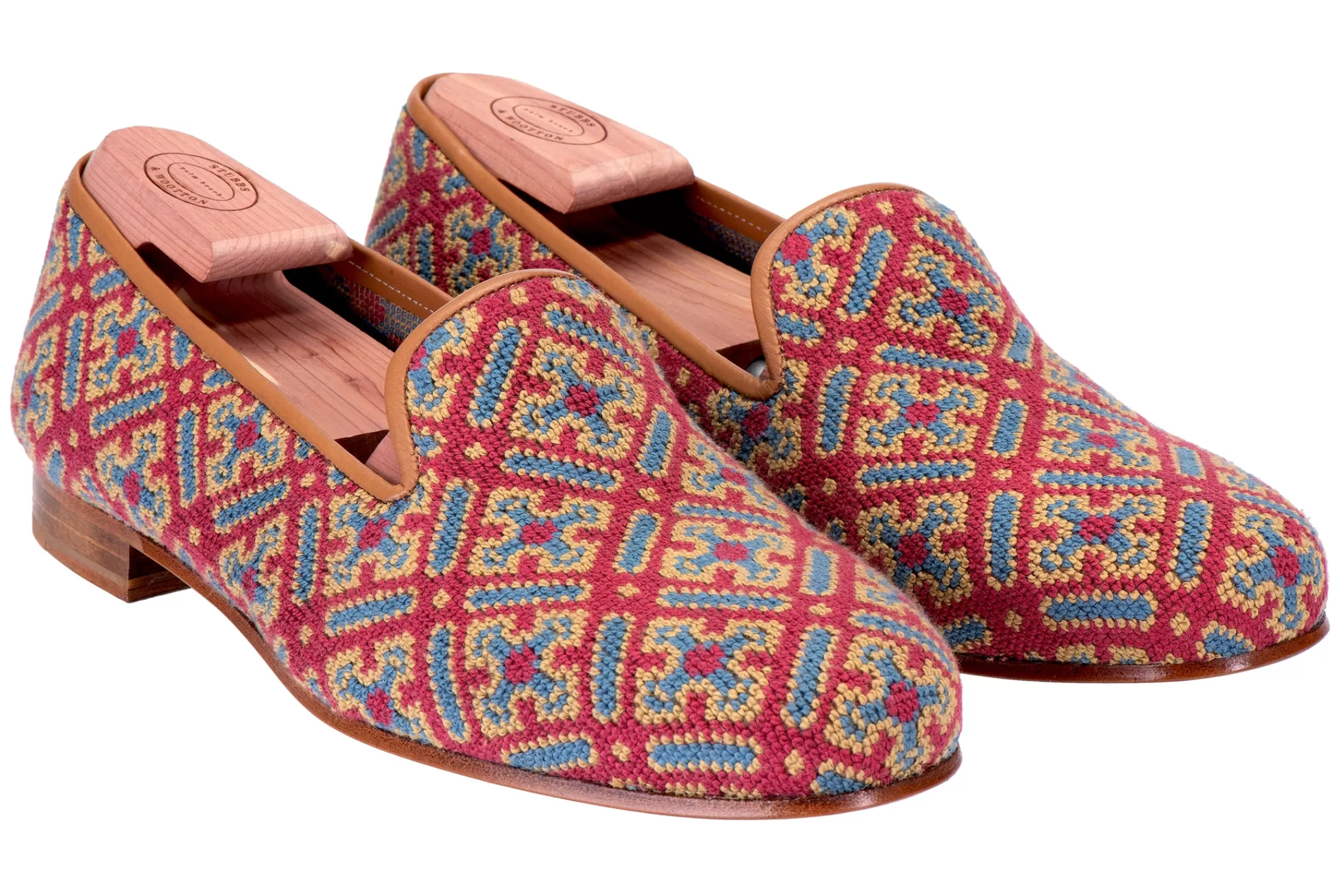 Slipper*Stubbs & Wootton Cuenca Needlepoint Slipper (Men) Red