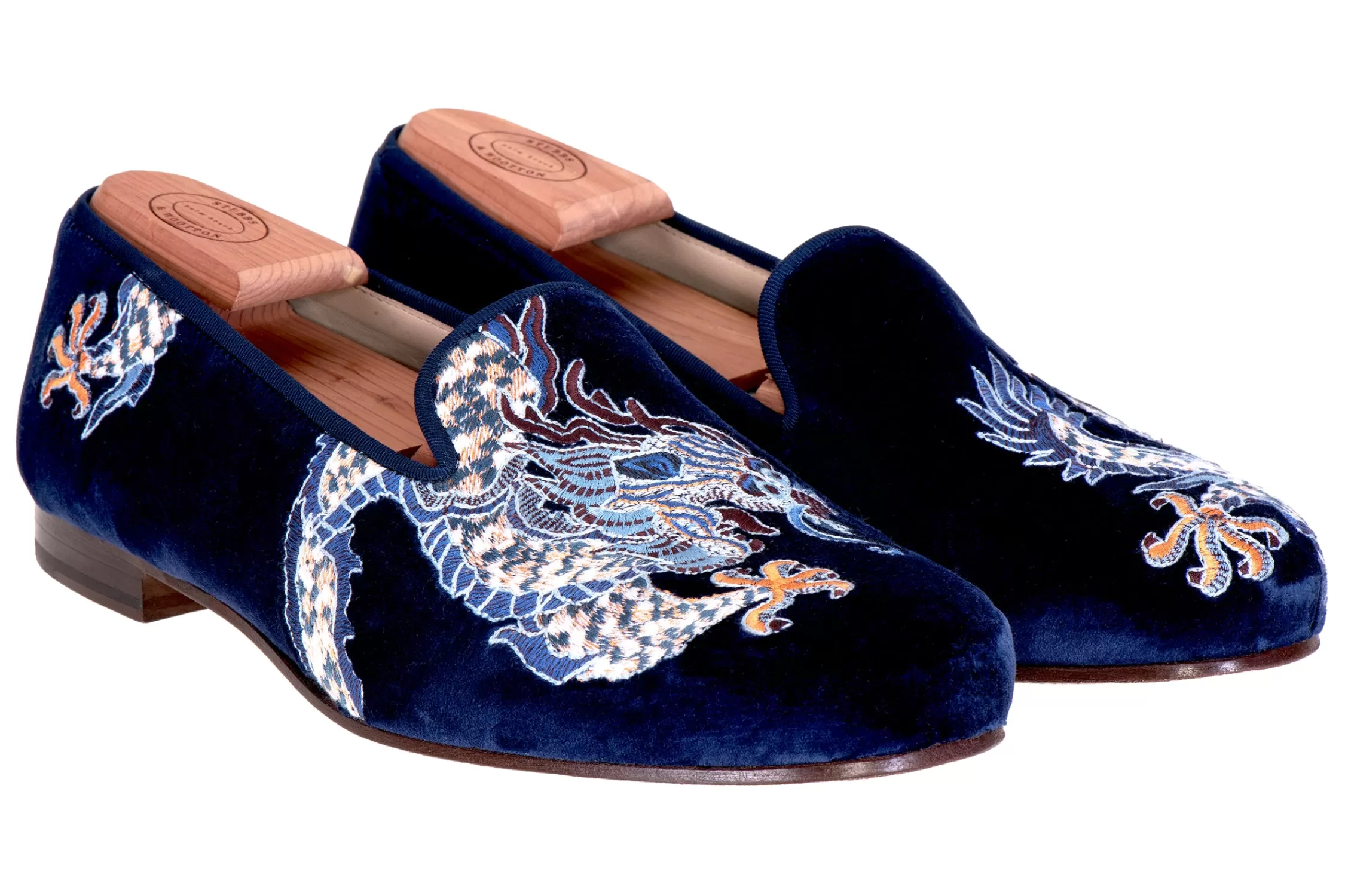 Slipper*Stubbs & Wootton Emperor Indigo (Men) Navy