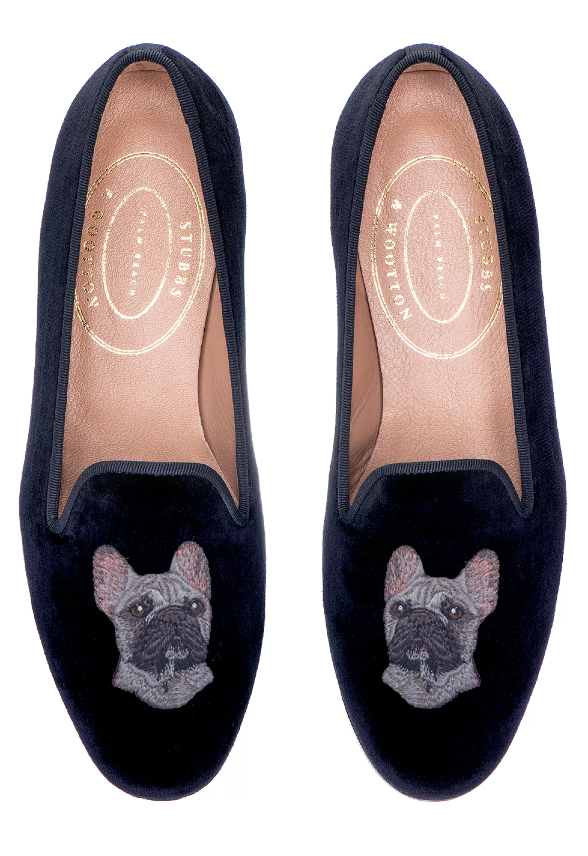 Slipper*Stubbs & Wootton French Bulldog Grey (Men) Black