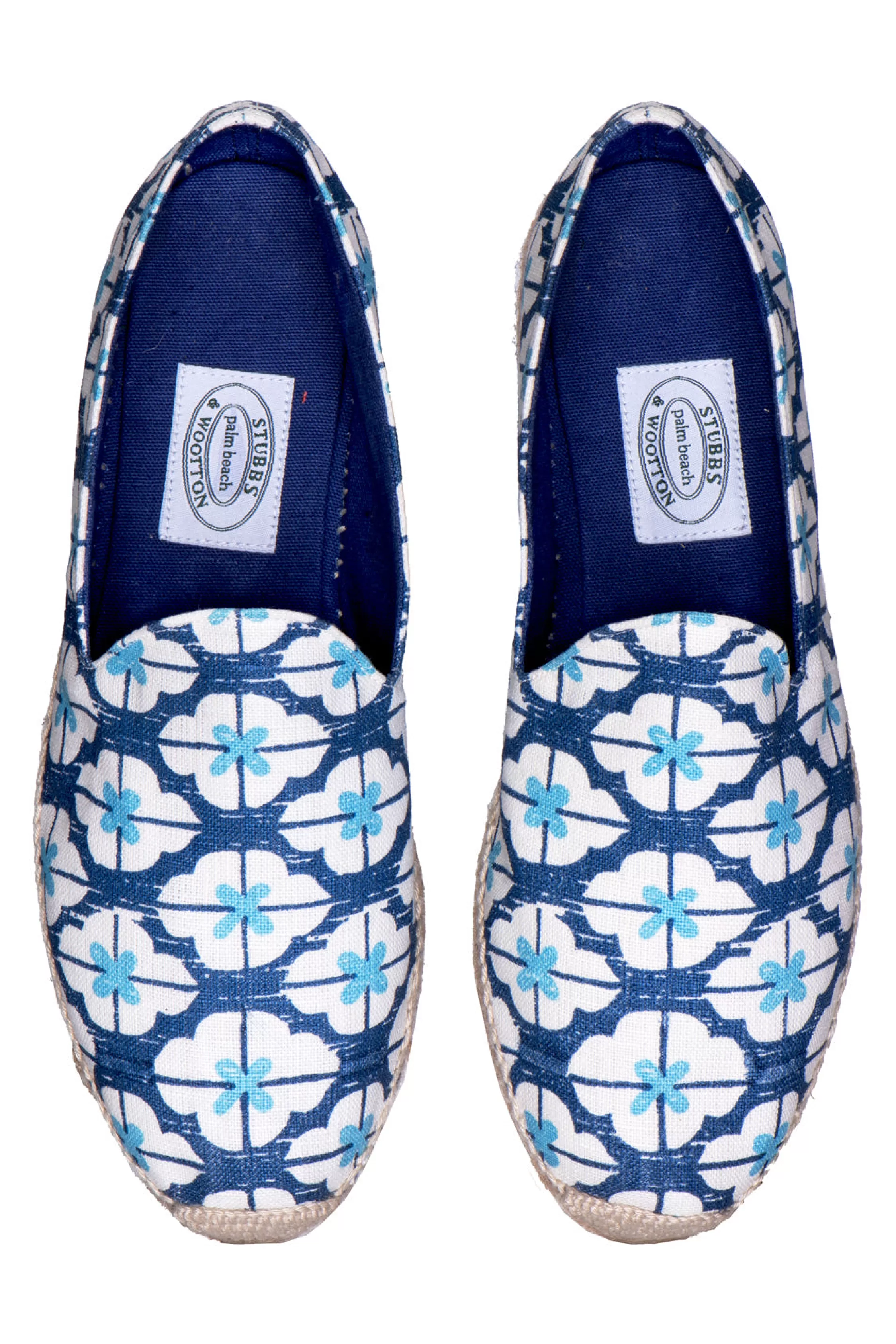 Espadrille*Stubbs & Wootton Geometric Indigo Gatsby (Men) Blue