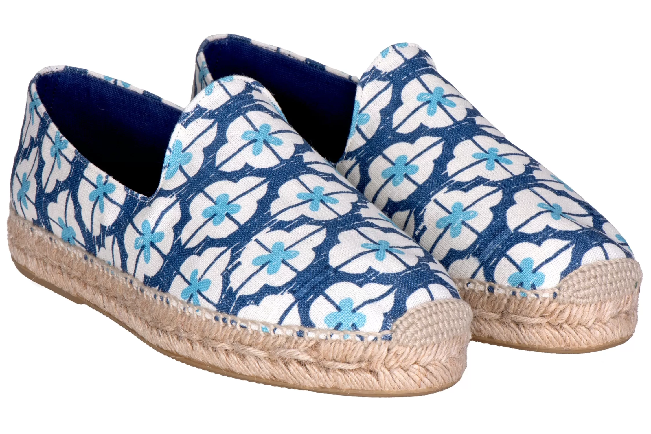 Espadrille*Stubbs & Wootton Geometric Indigo Gatsby (Men) Blue