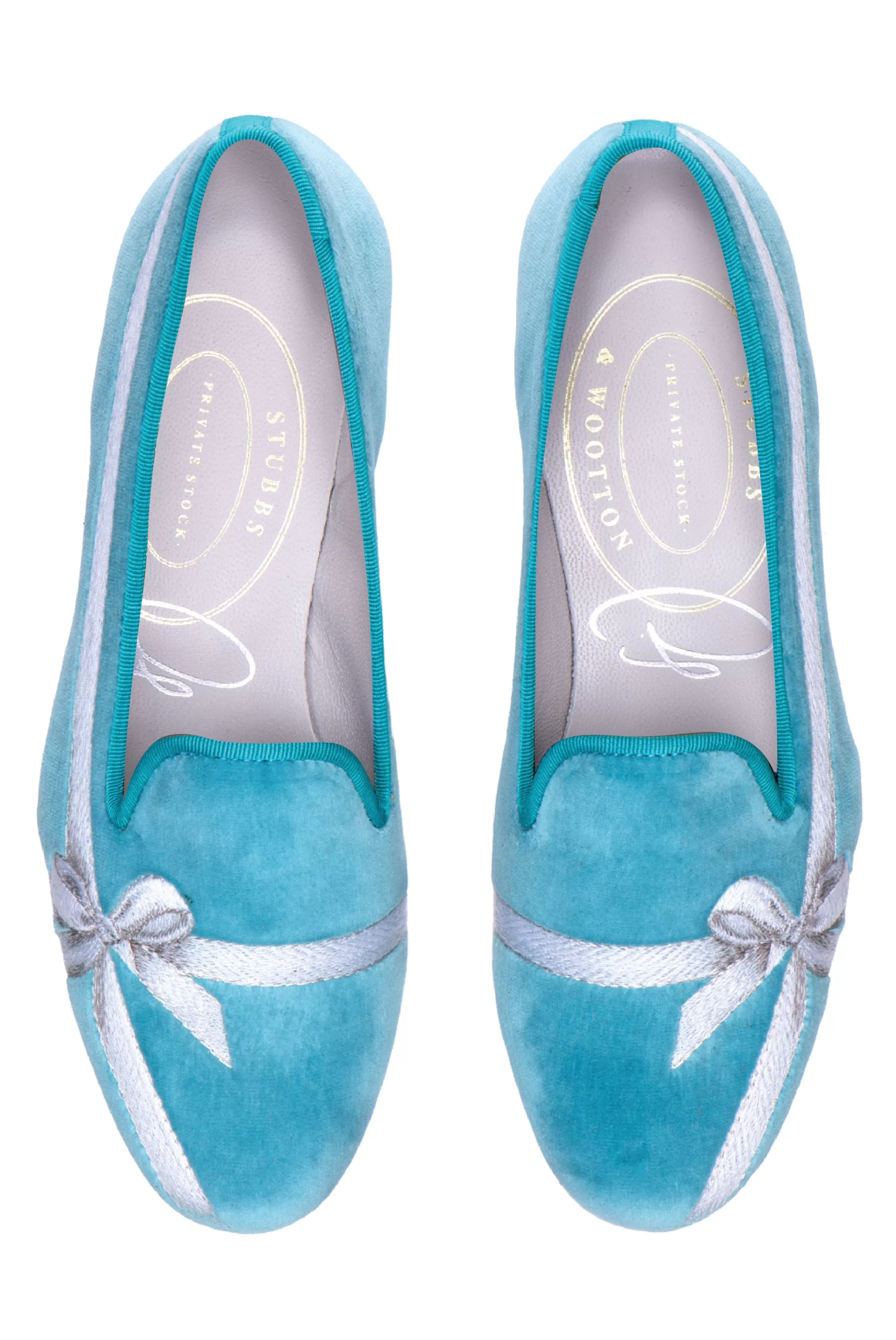 Slipper*Stubbs & Wootton Gift Turquoise Private Stock (Women) Blue