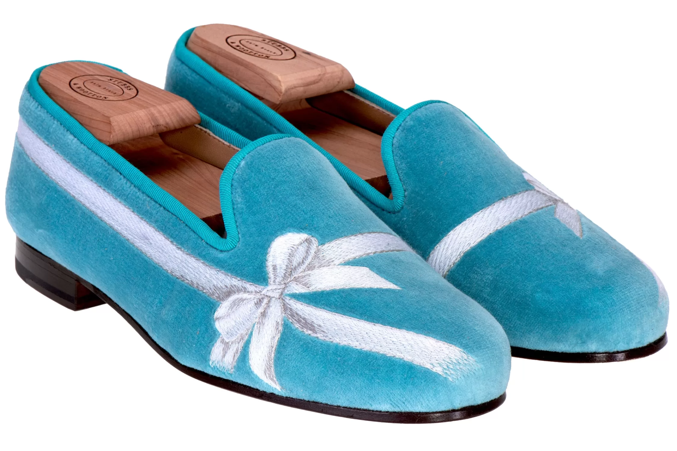 Slipper*Stubbs & Wootton Gift Turquoise Private Stock (Women) Blue