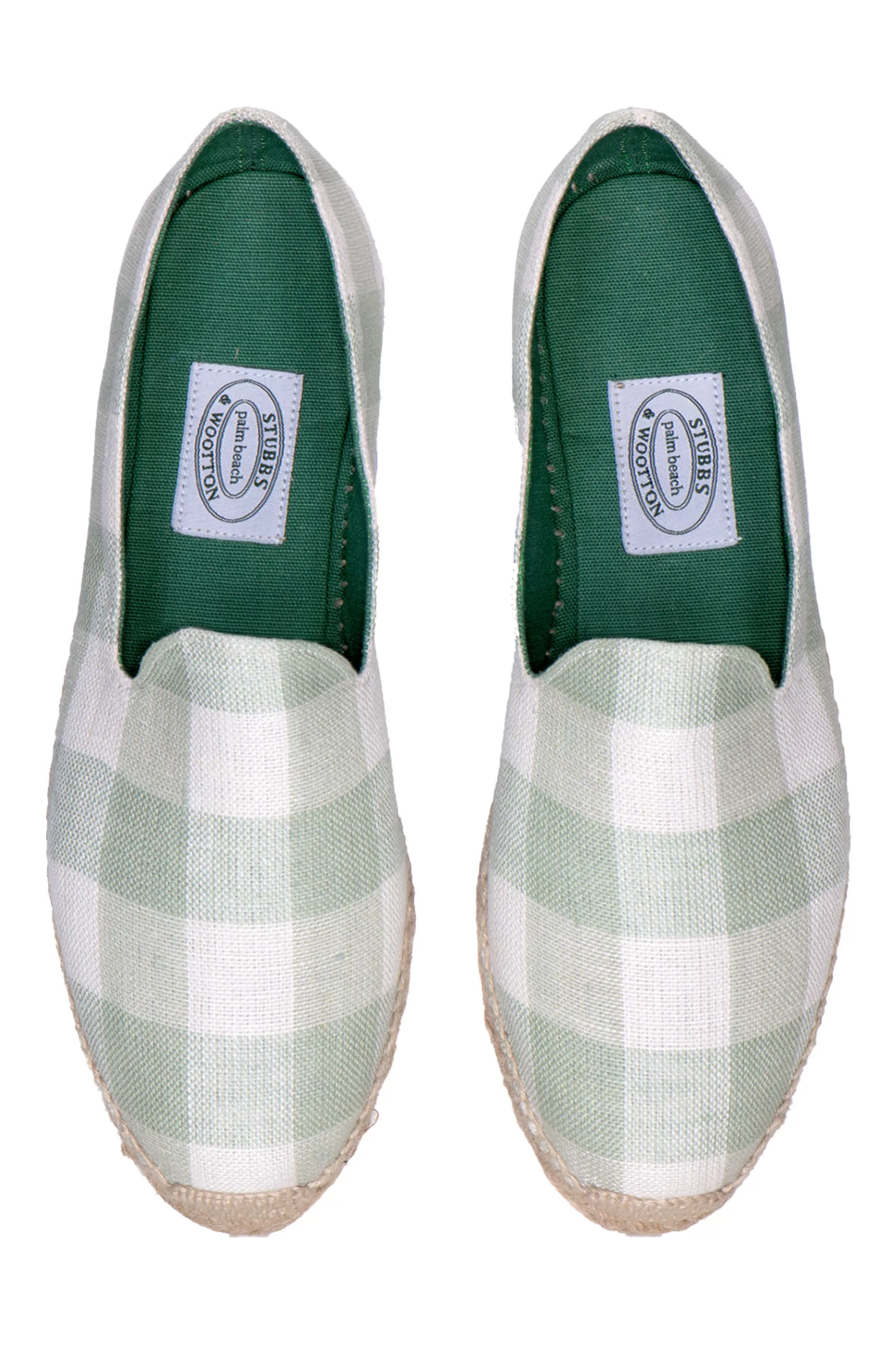 Espadrille*Stubbs & Wootton Gingham Willow (Women) Green