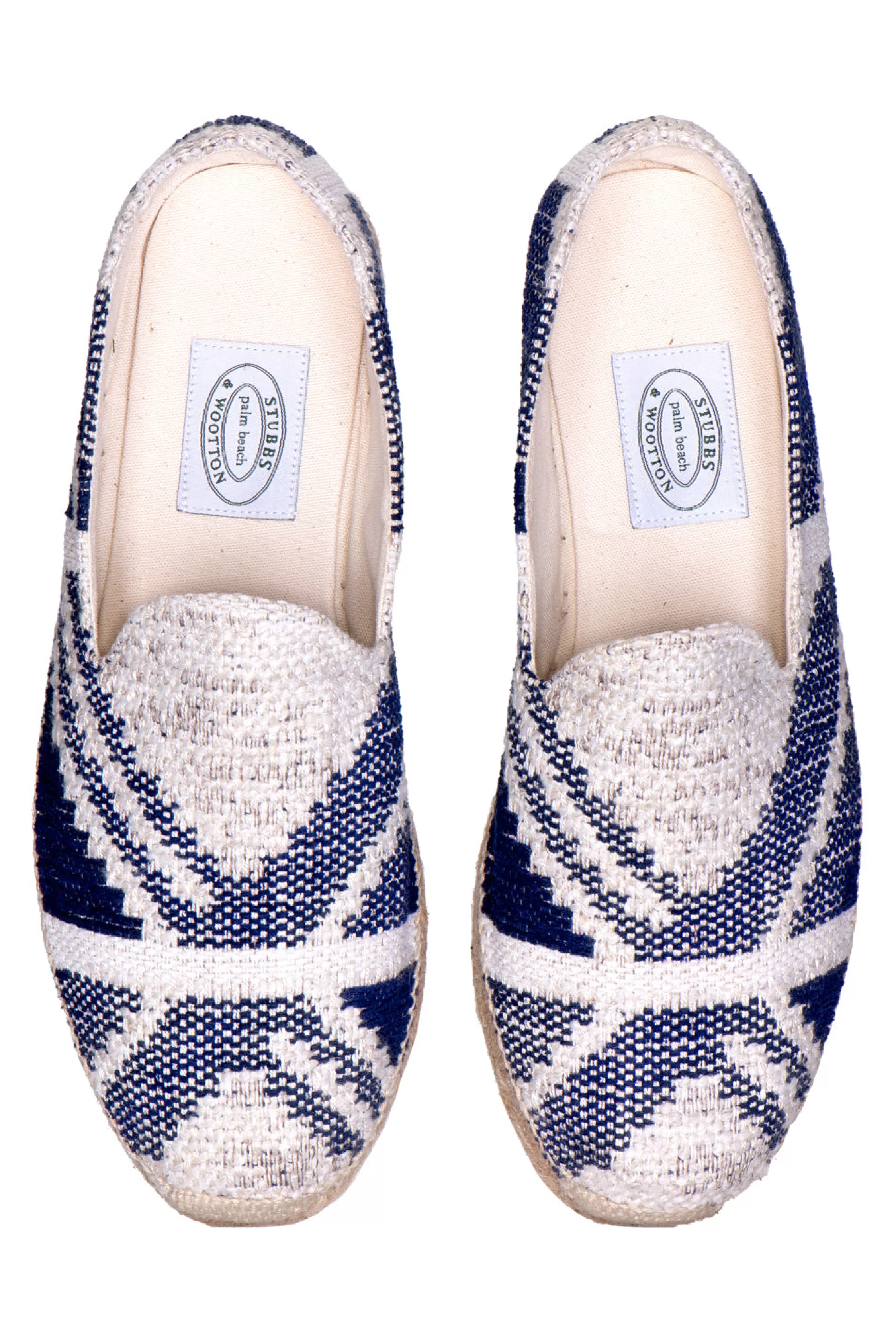 Espadrille*Stubbs & Wootton Jacquard Indigo Gatsby (Women) Natural