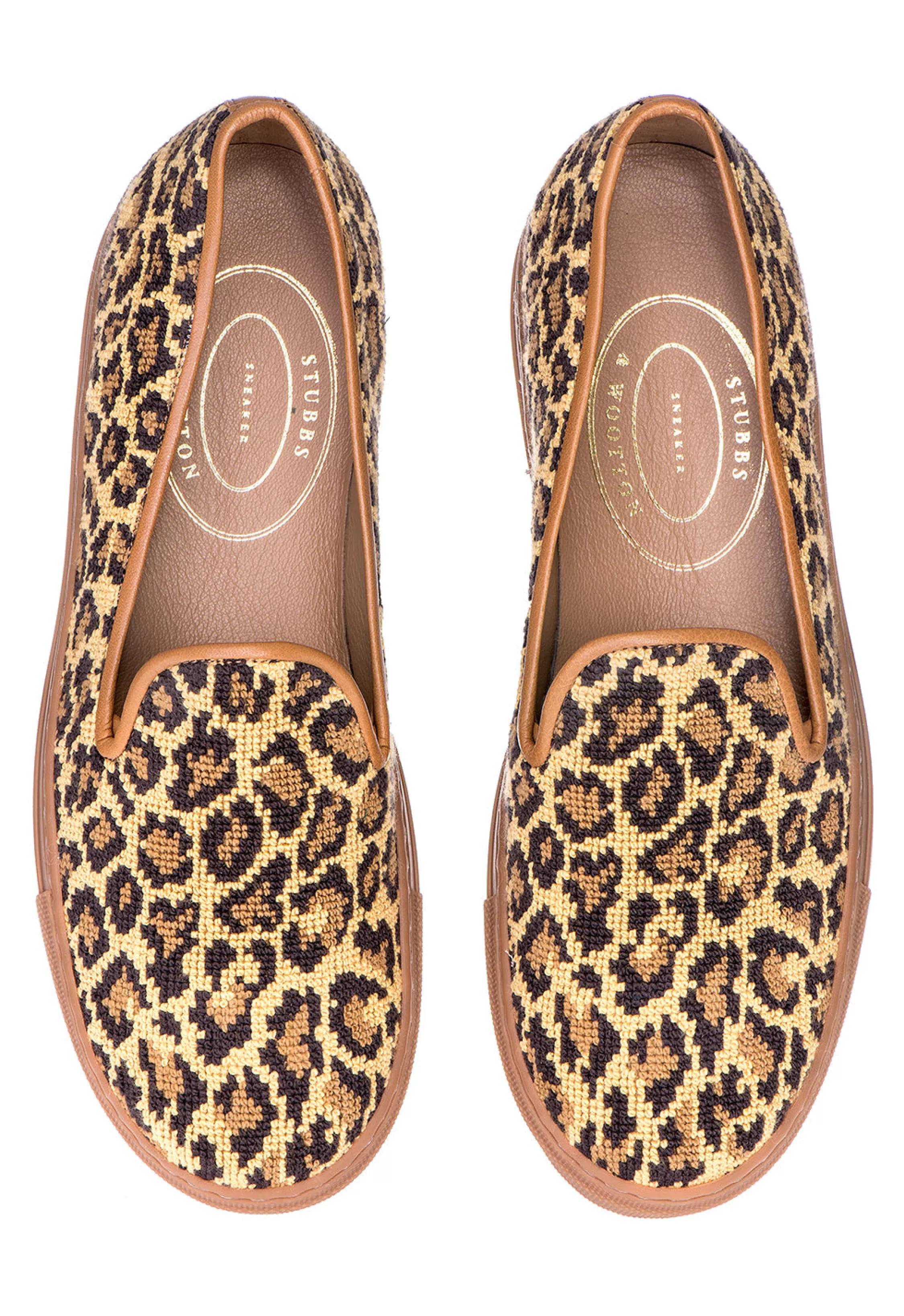 Sneaker*Stubbs & Wootton Jane Leopard Needlepoint Sneaker (Women) TrueNatural