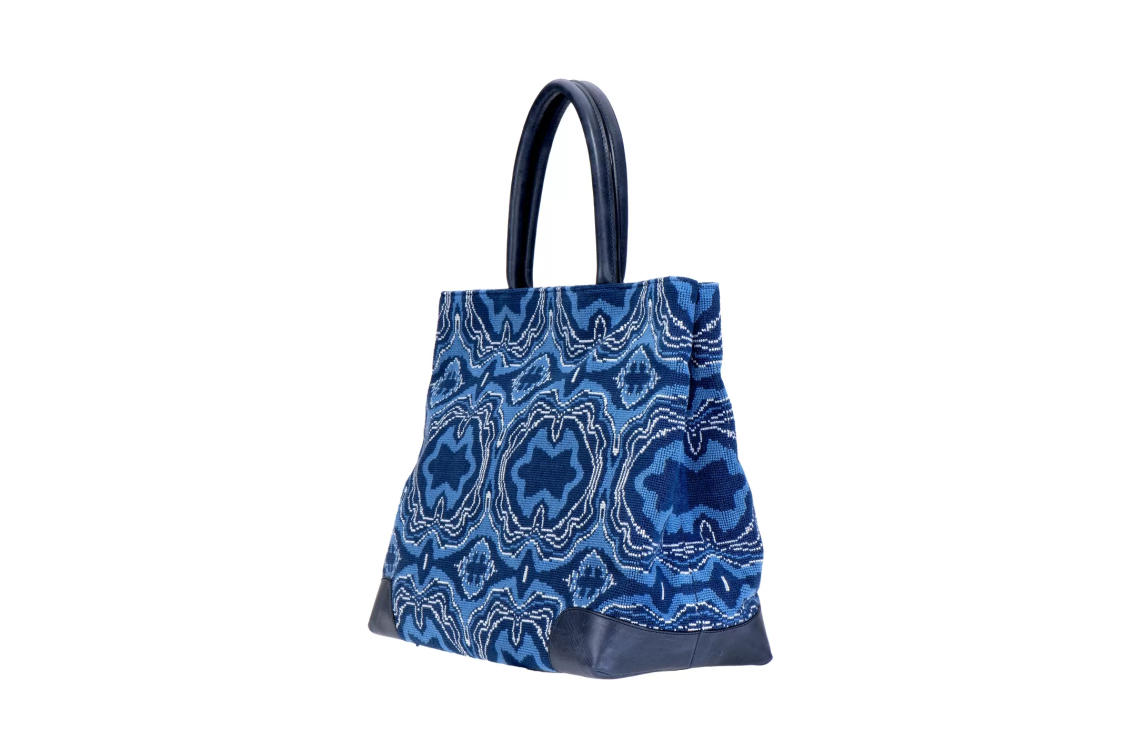 Totes*Stubbs & Wootton Lazurite Needlepoint Tote Blue