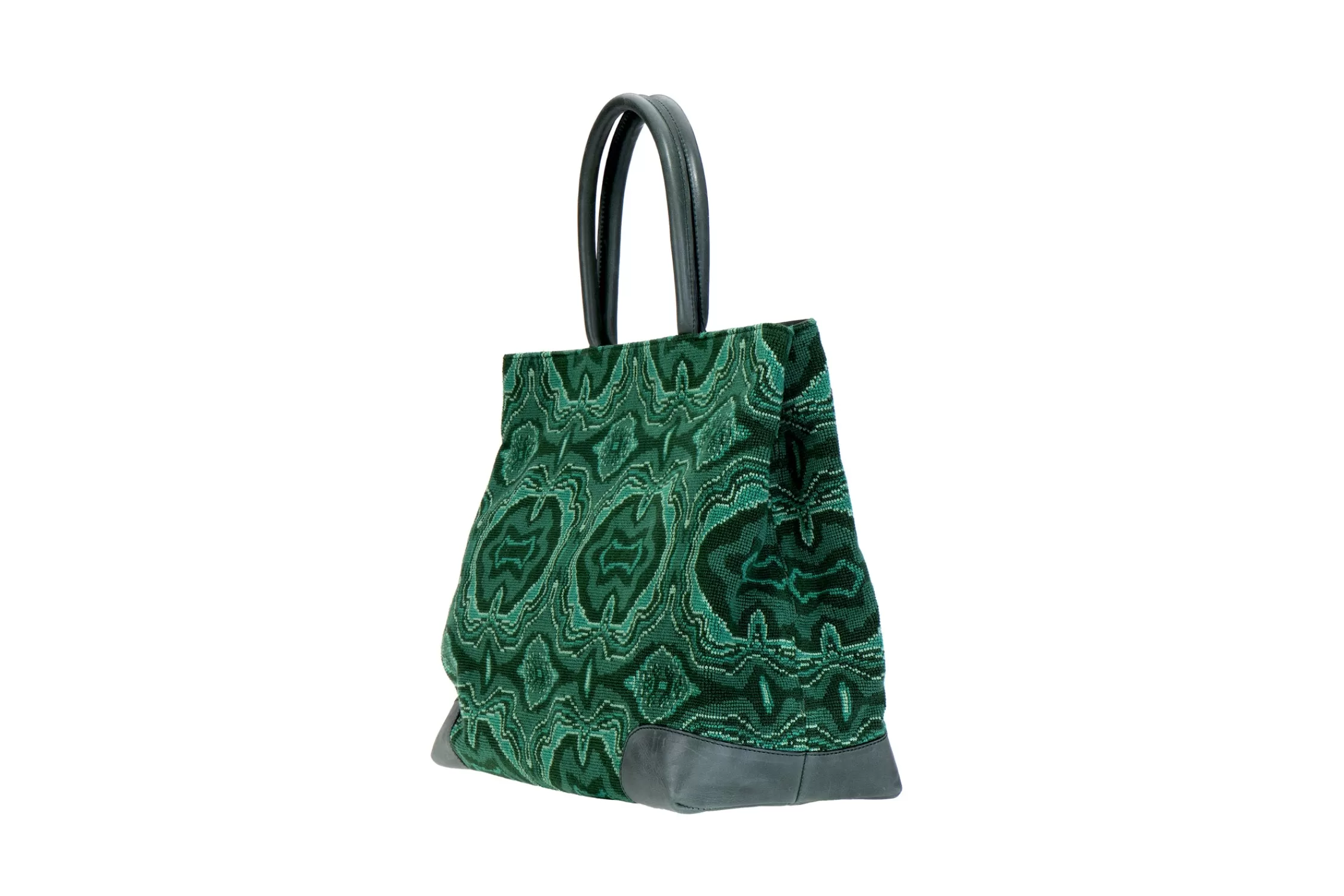 Totes*Stubbs & Wootton Malachite Needlepoint Tote Green