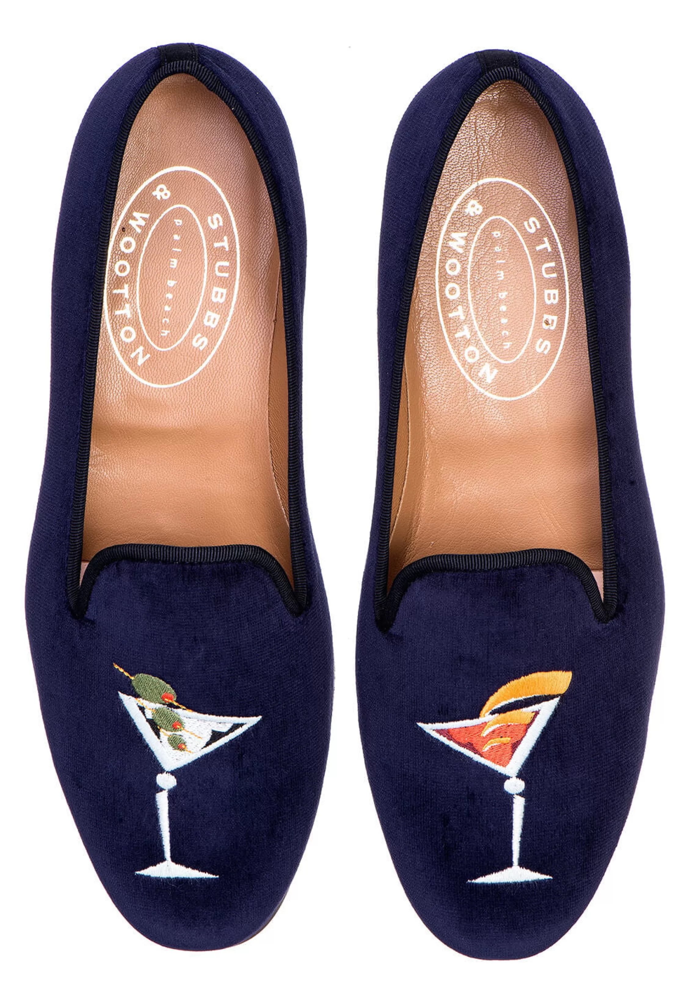 Slipper*Stubbs & Wootton Martini Velvet Slipper (Men) Navy