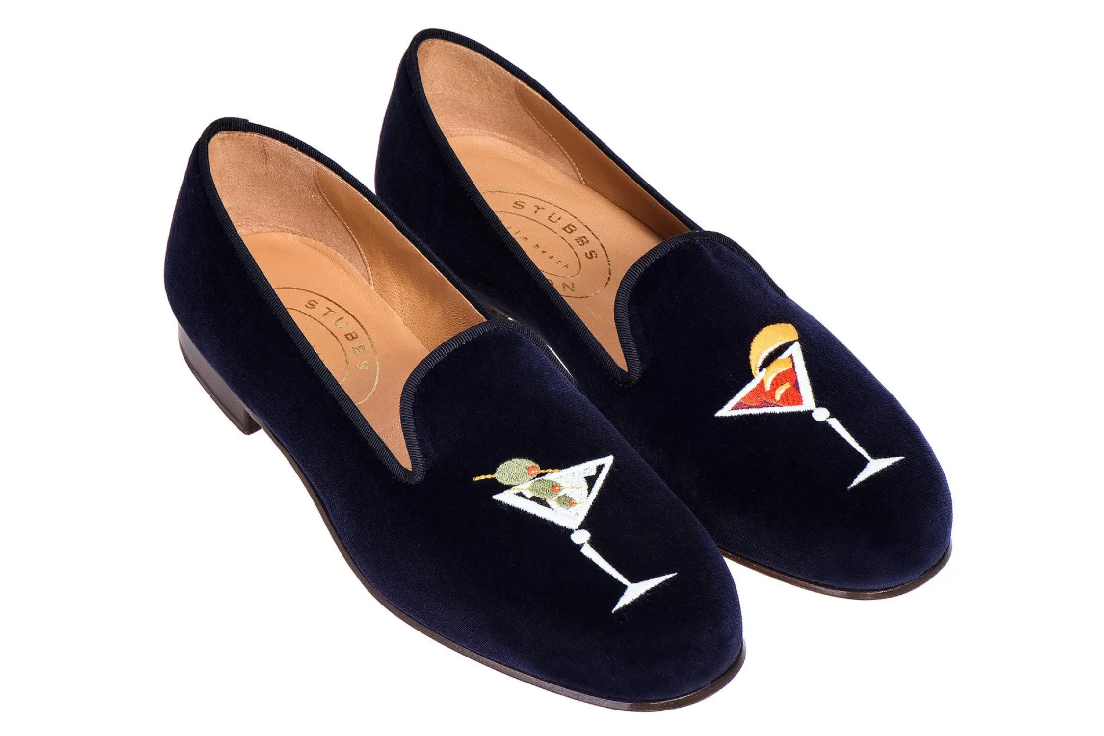 Slipper*Stubbs & Wootton Martini Velvet Slipper (Men) Navy