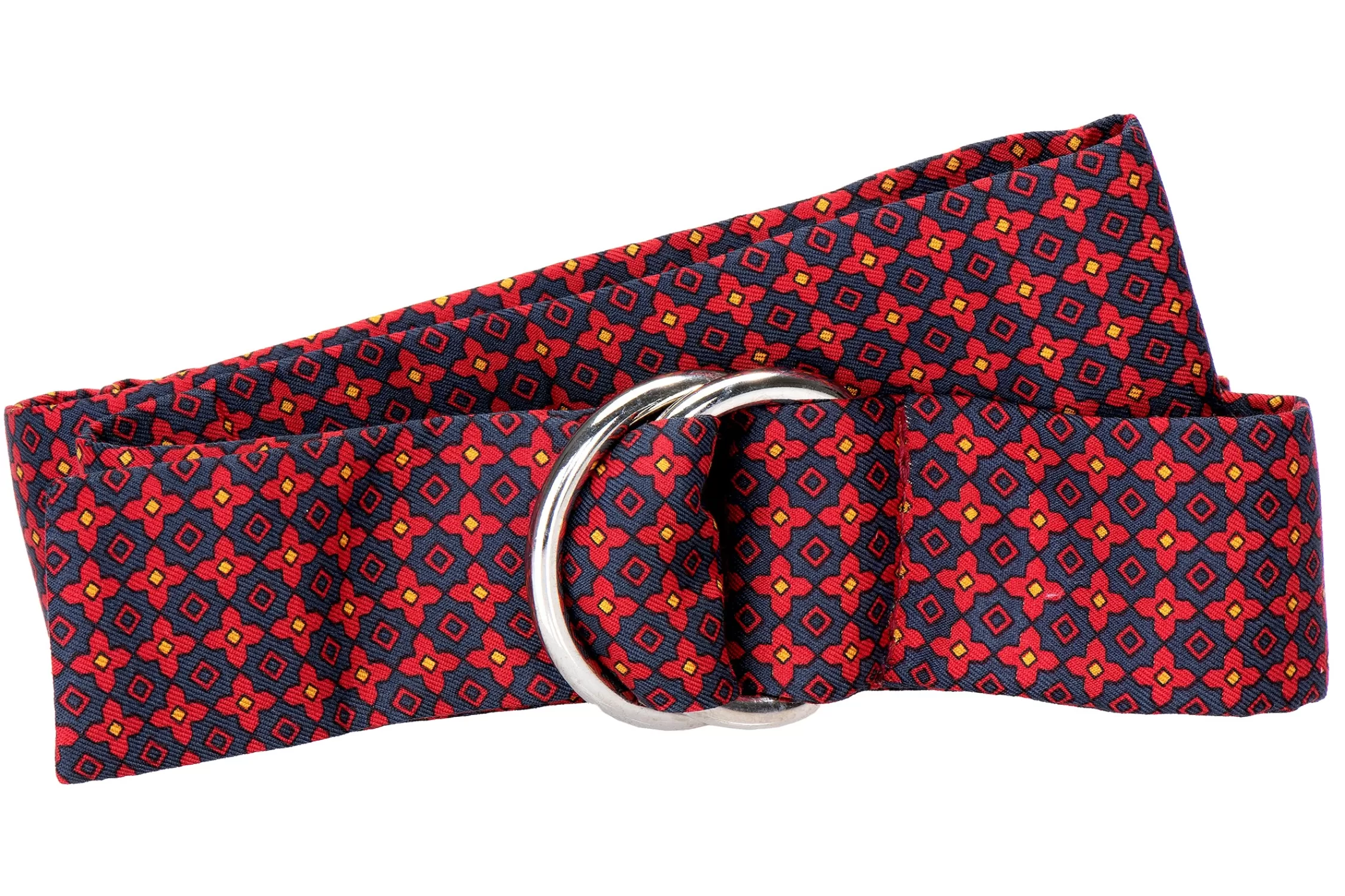 Belts*Stubbs & Wootton Medallion Silk Belt Red