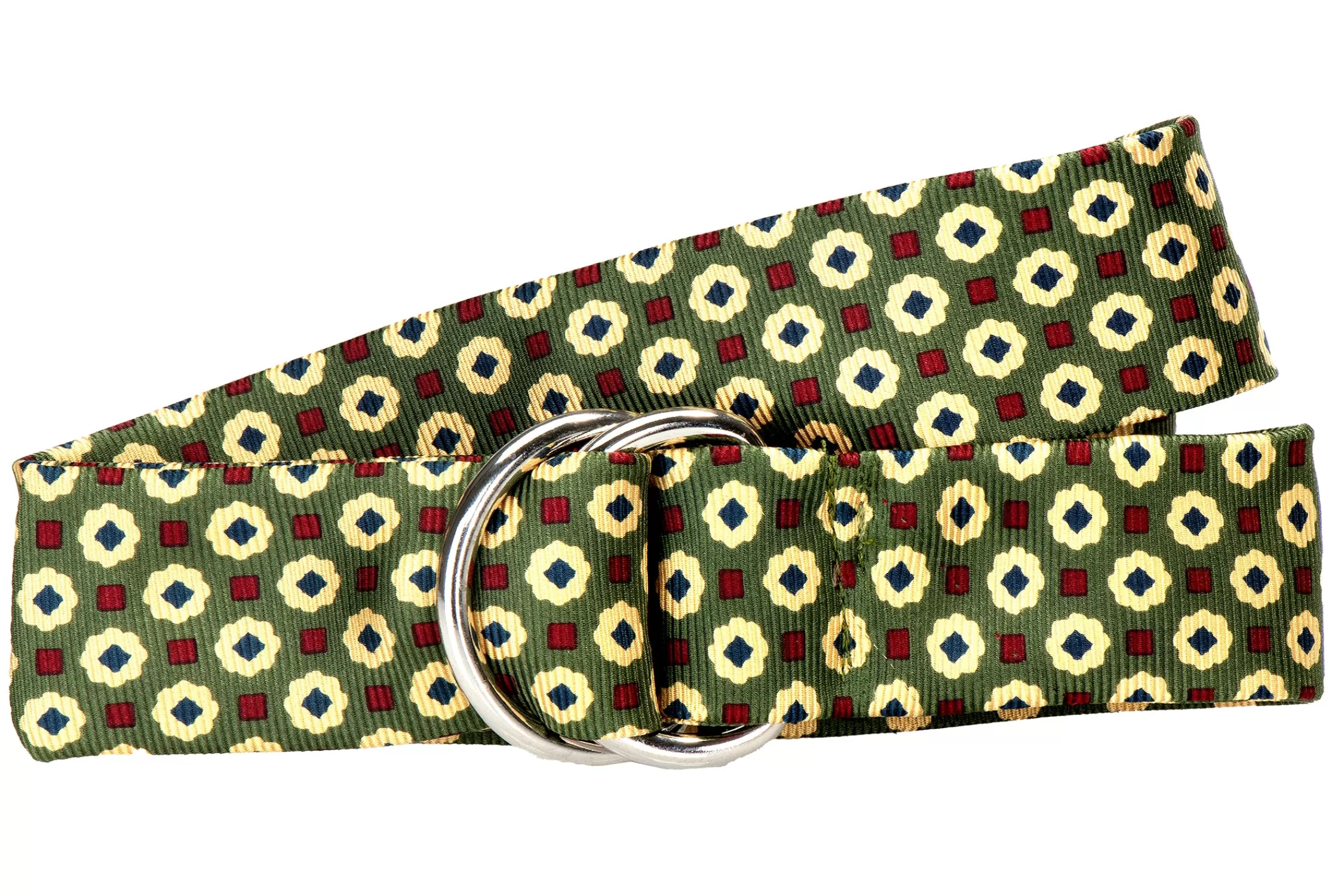 Belts*Stubbs & Wootton Medallion Sage Silk Belt Green