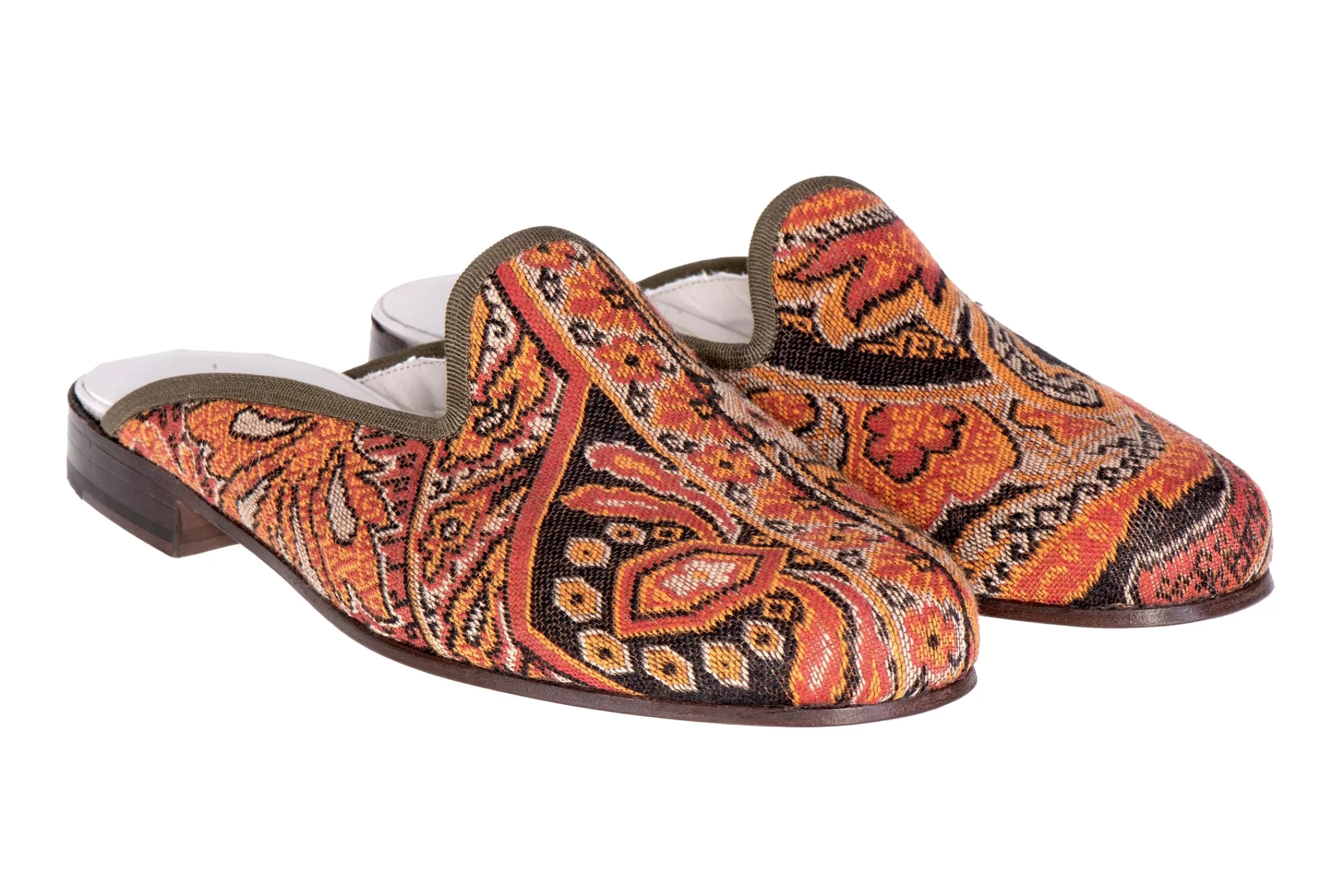 Mule*Stubbs & Wootton Paisley Shawl Mule (Women) Brown