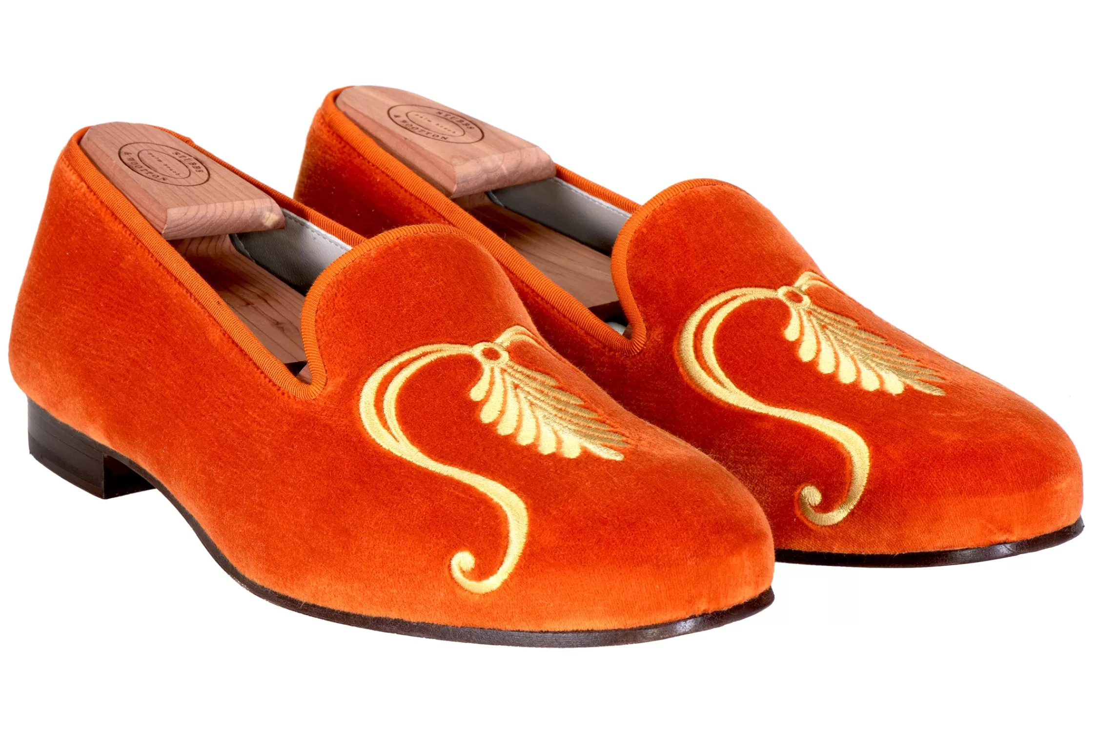 Slipper*Stubbs & Wootton Paolina Velvet Slipper (Women) Orange