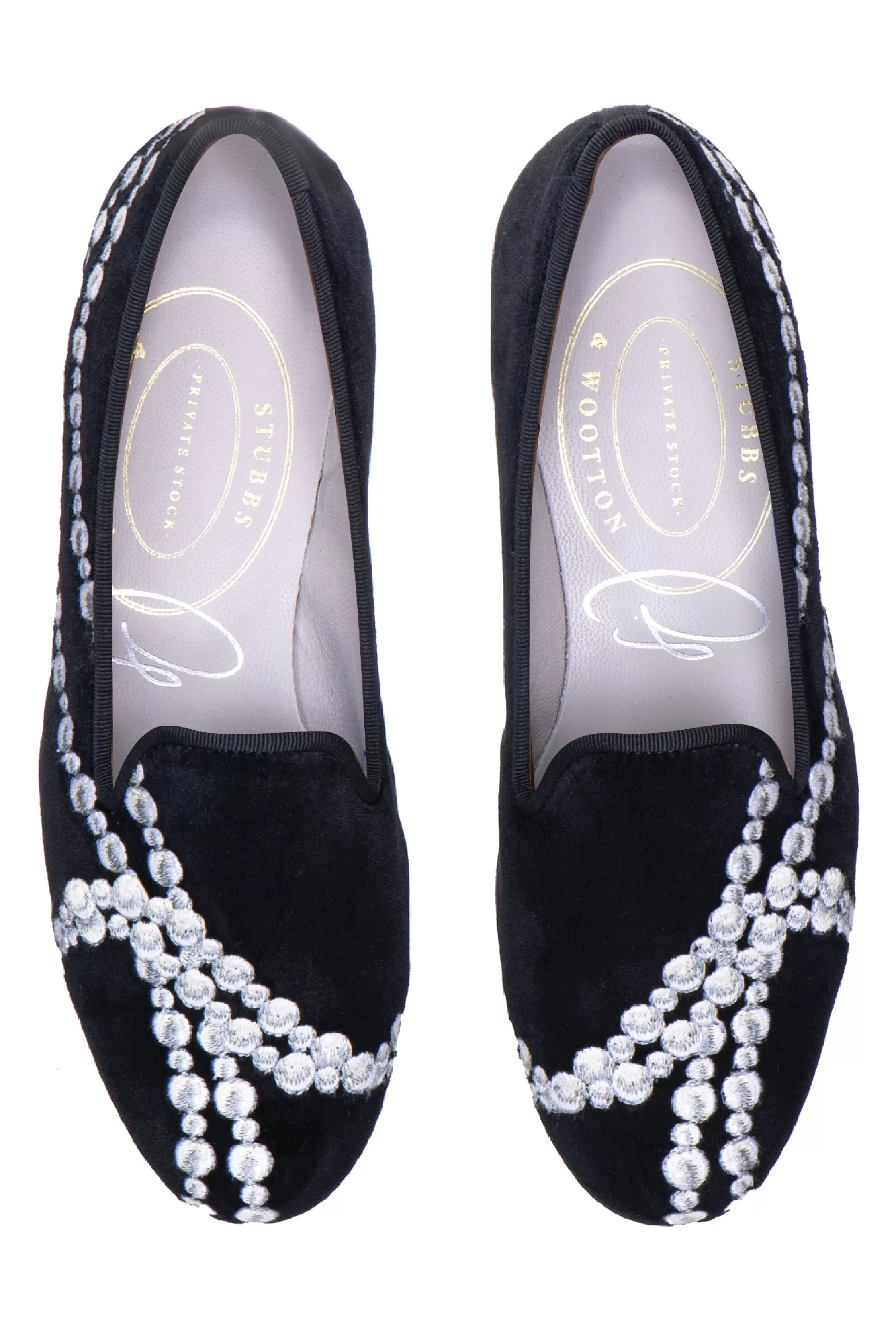 Slipper*Stubbs & Wootton Pearls Noir Private Stock (Women) Black