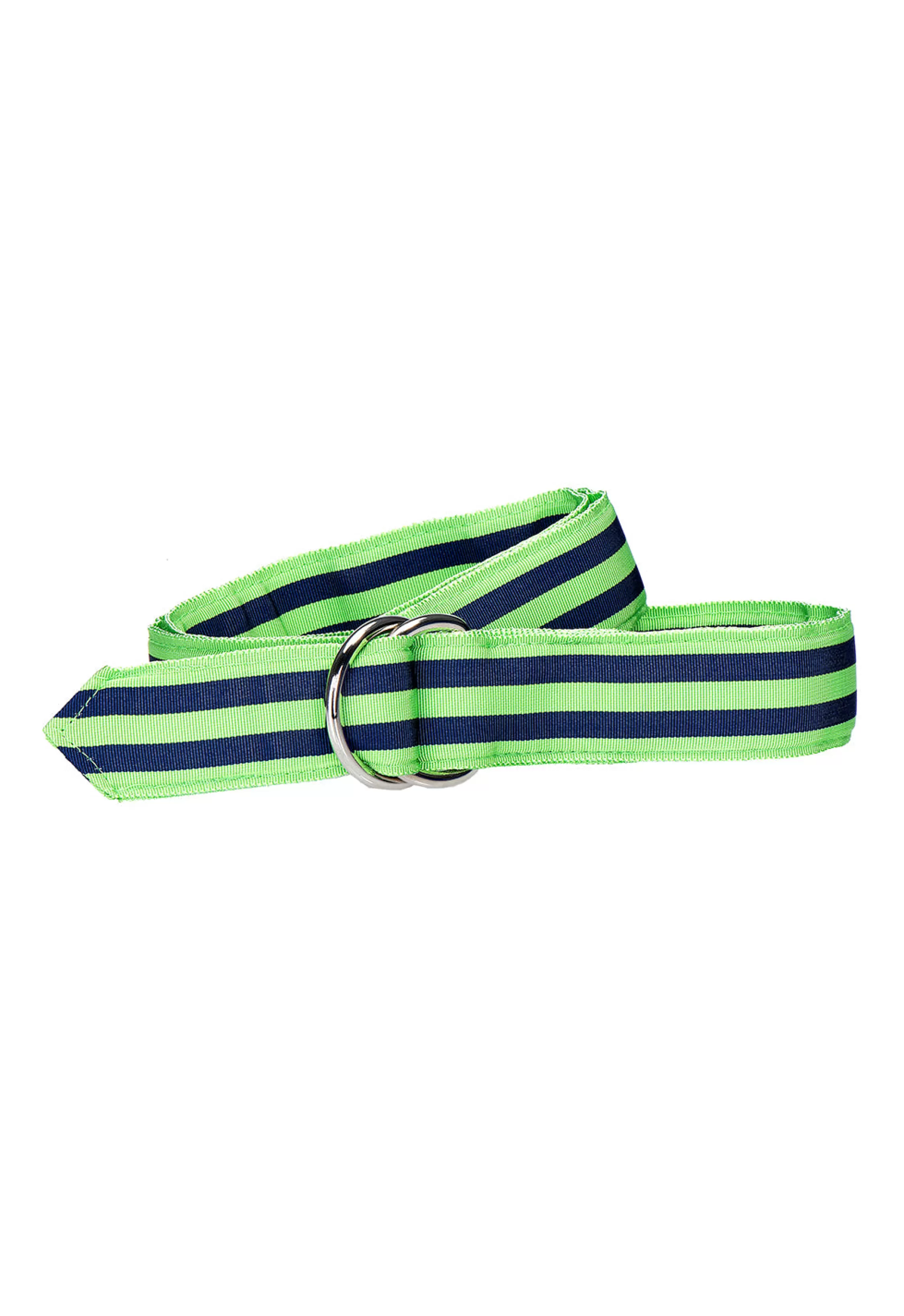 Belts*Stubbs & Wootton Ribbon Belt Lime Navy