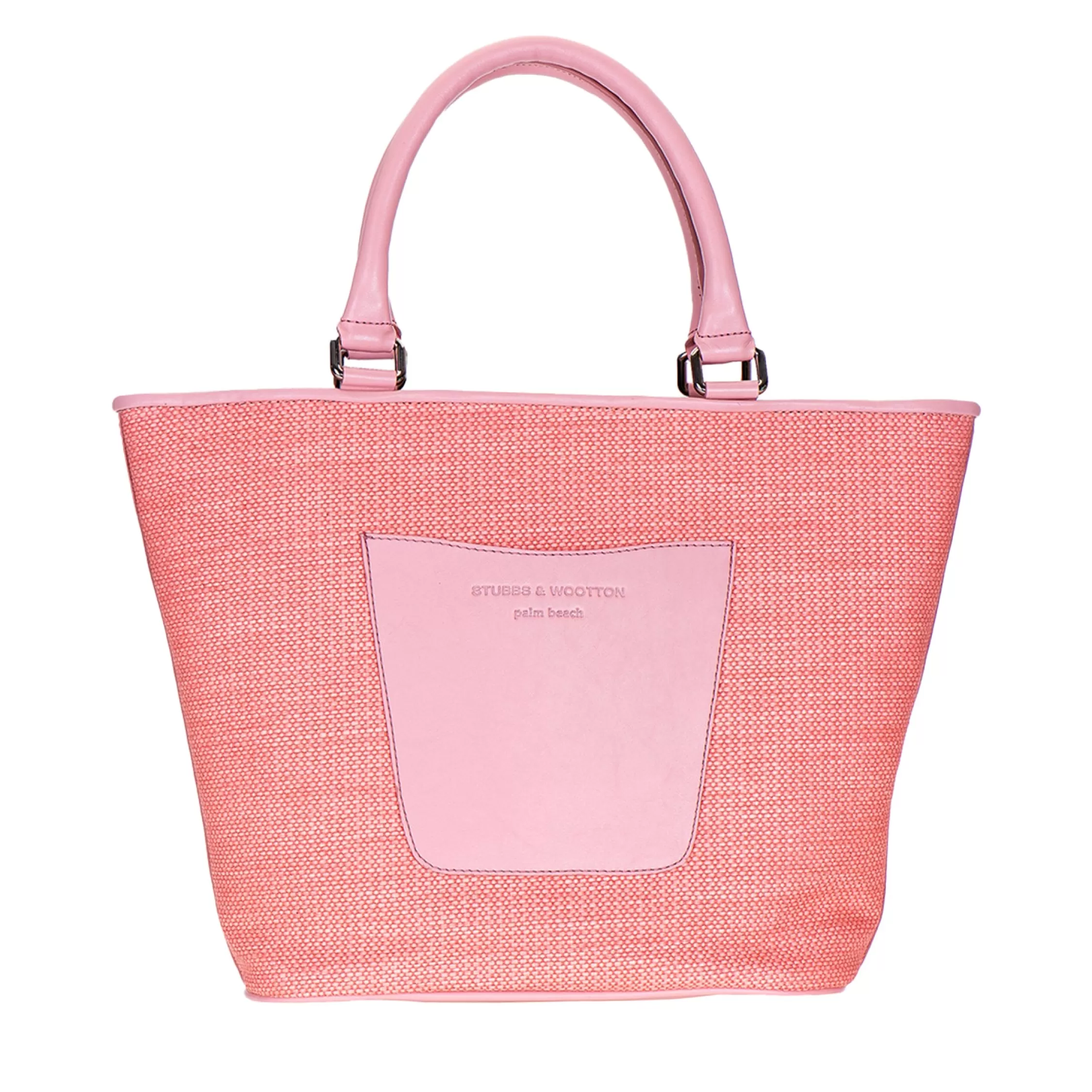 Mini Totes*Stubbs & Wootton Salmon Raffia Midi Tote Pink