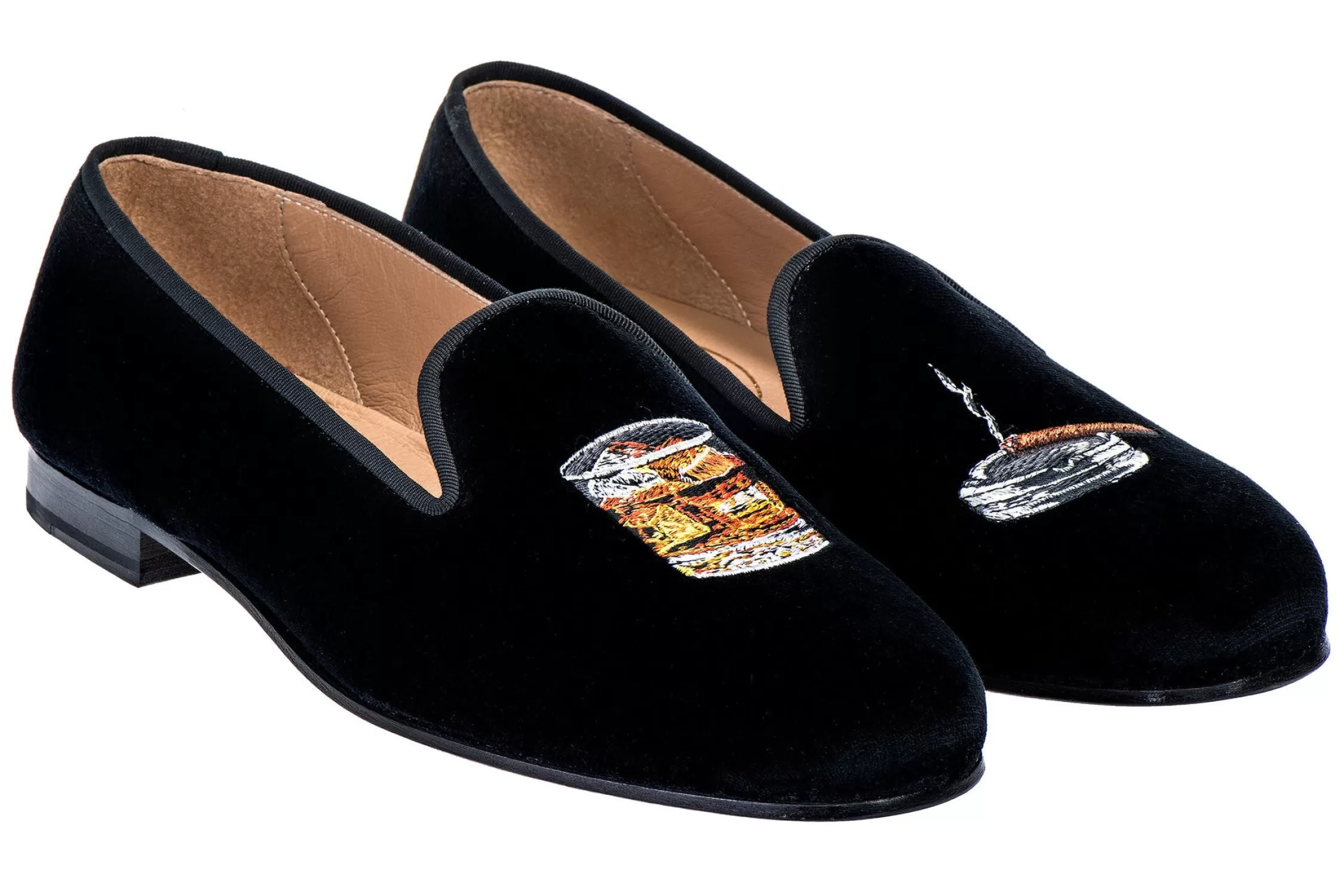 Slipper*Stubbs & Wootton Scotch Velvet Slipper (Men) Black