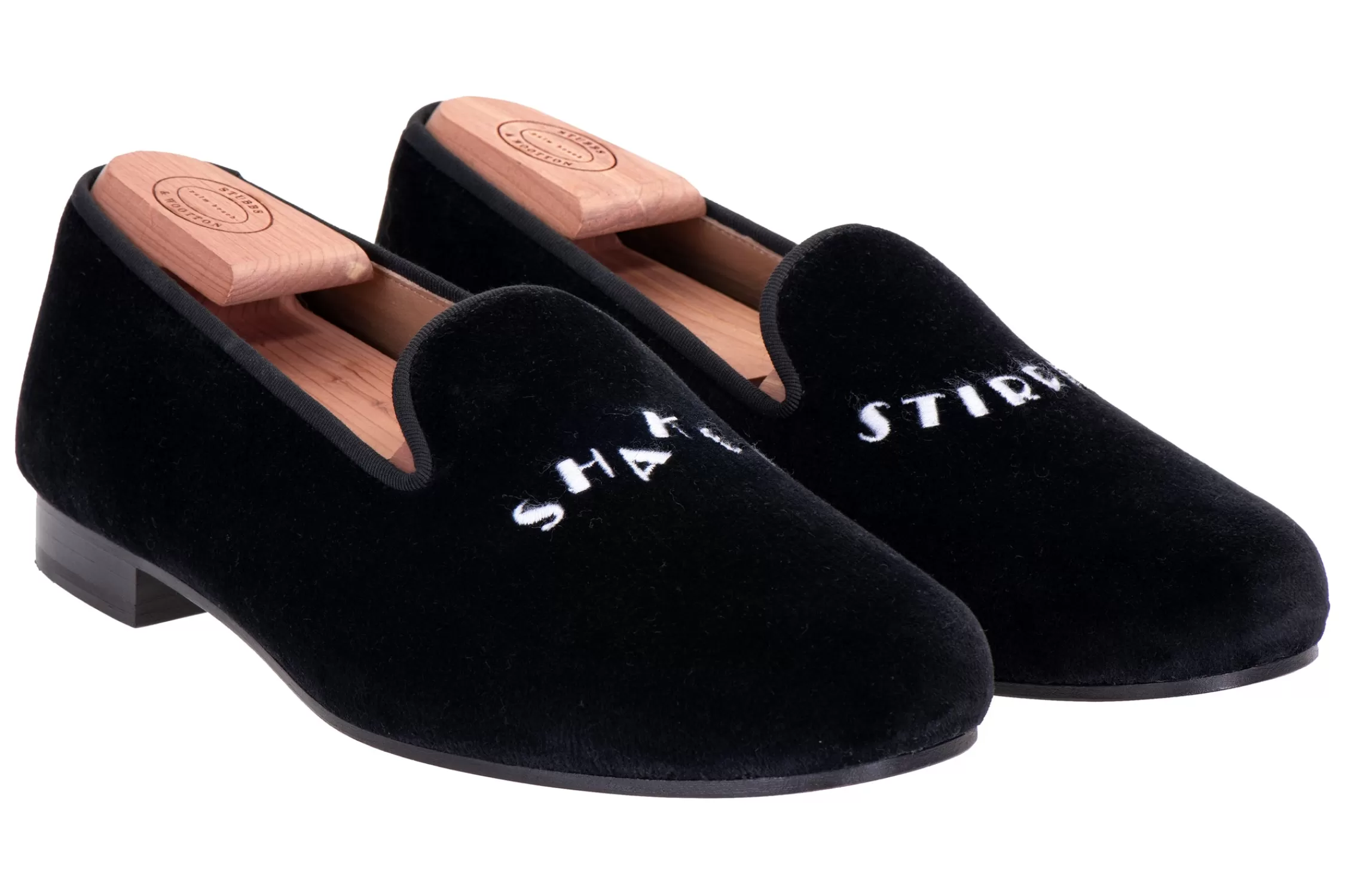 Slipper*Stubbs & Wootton Shaken Stirred Velvet Slipper (Men) Black