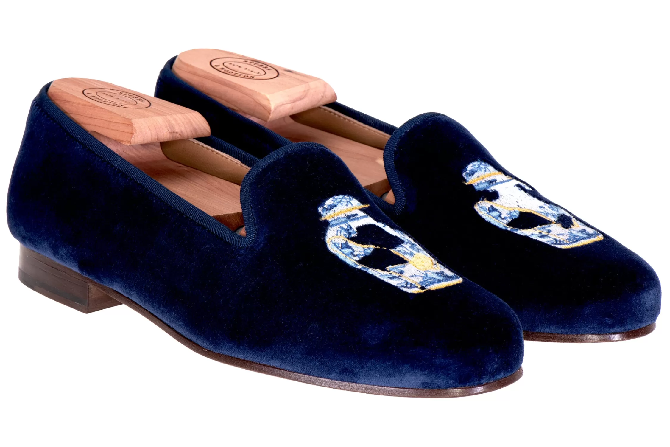 Slipper*Stubbs & Wootton Shattered Ming Indigo (Women) Navy