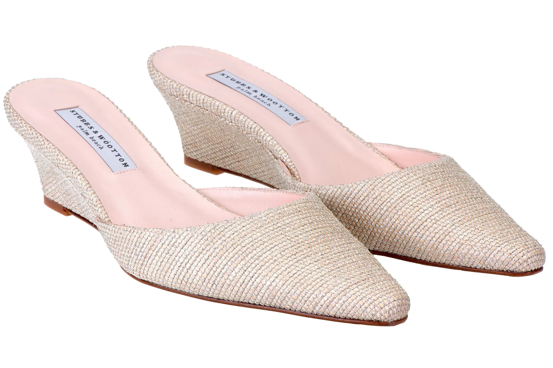 Heel*Stubbs & Wootton Raffia Corsini Silver