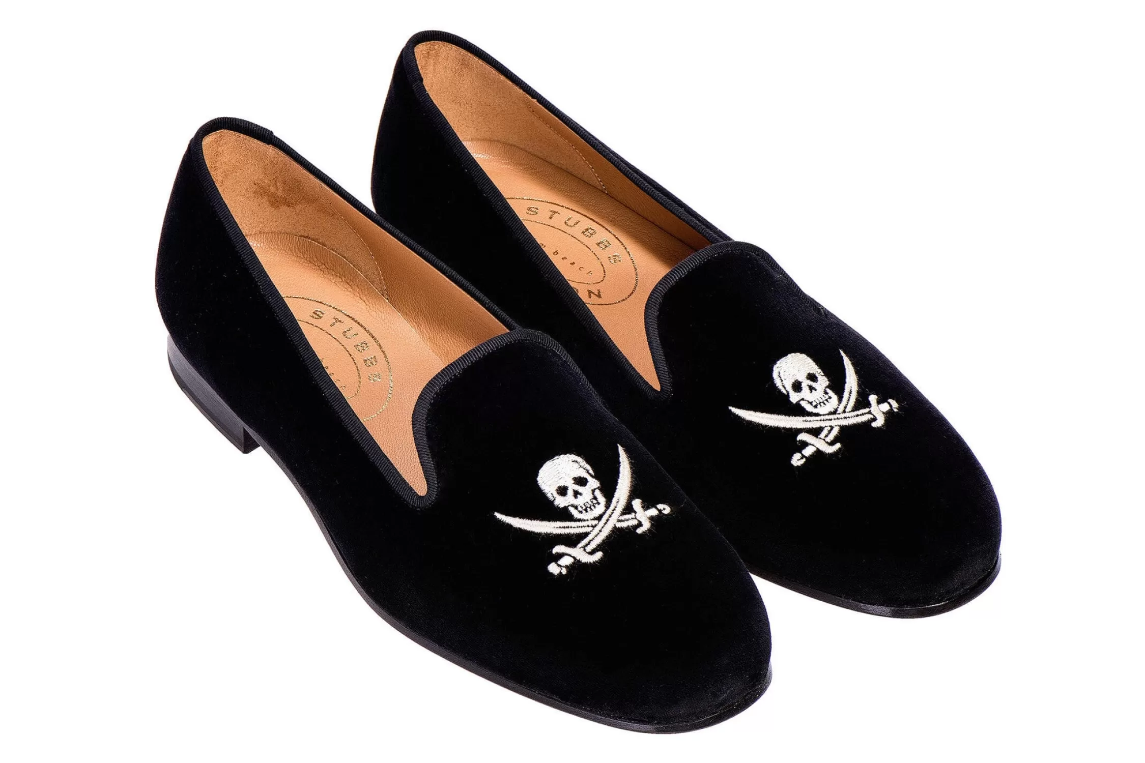 Slipper*Stubbs & Wootton Skull Velvet Slipper (Women) Black