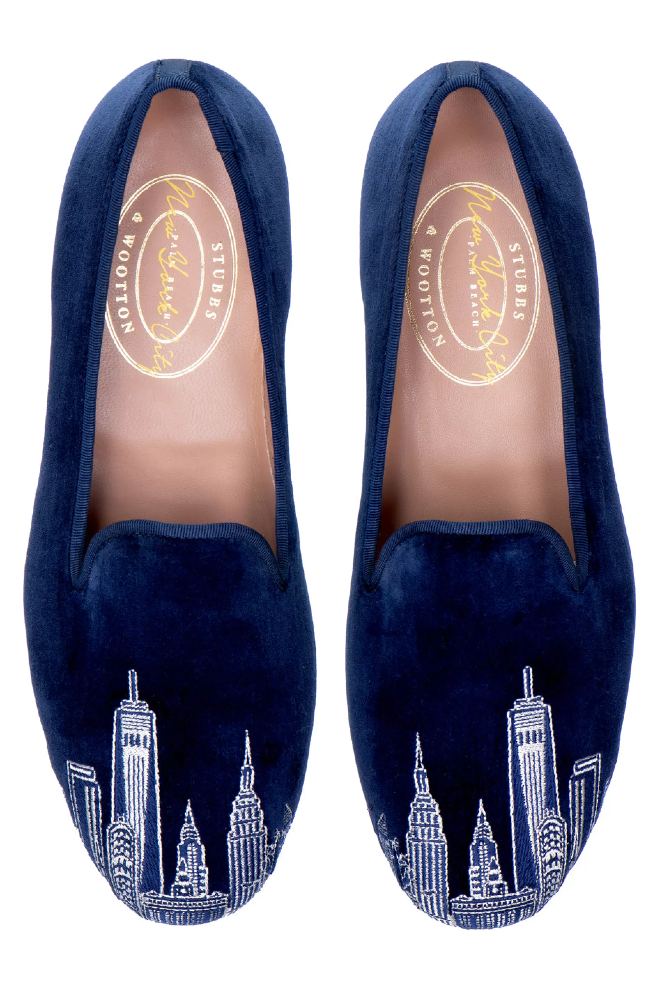 Slipper*Stubbs & Wootton Skyline Velvet Slipper (Women) Navy