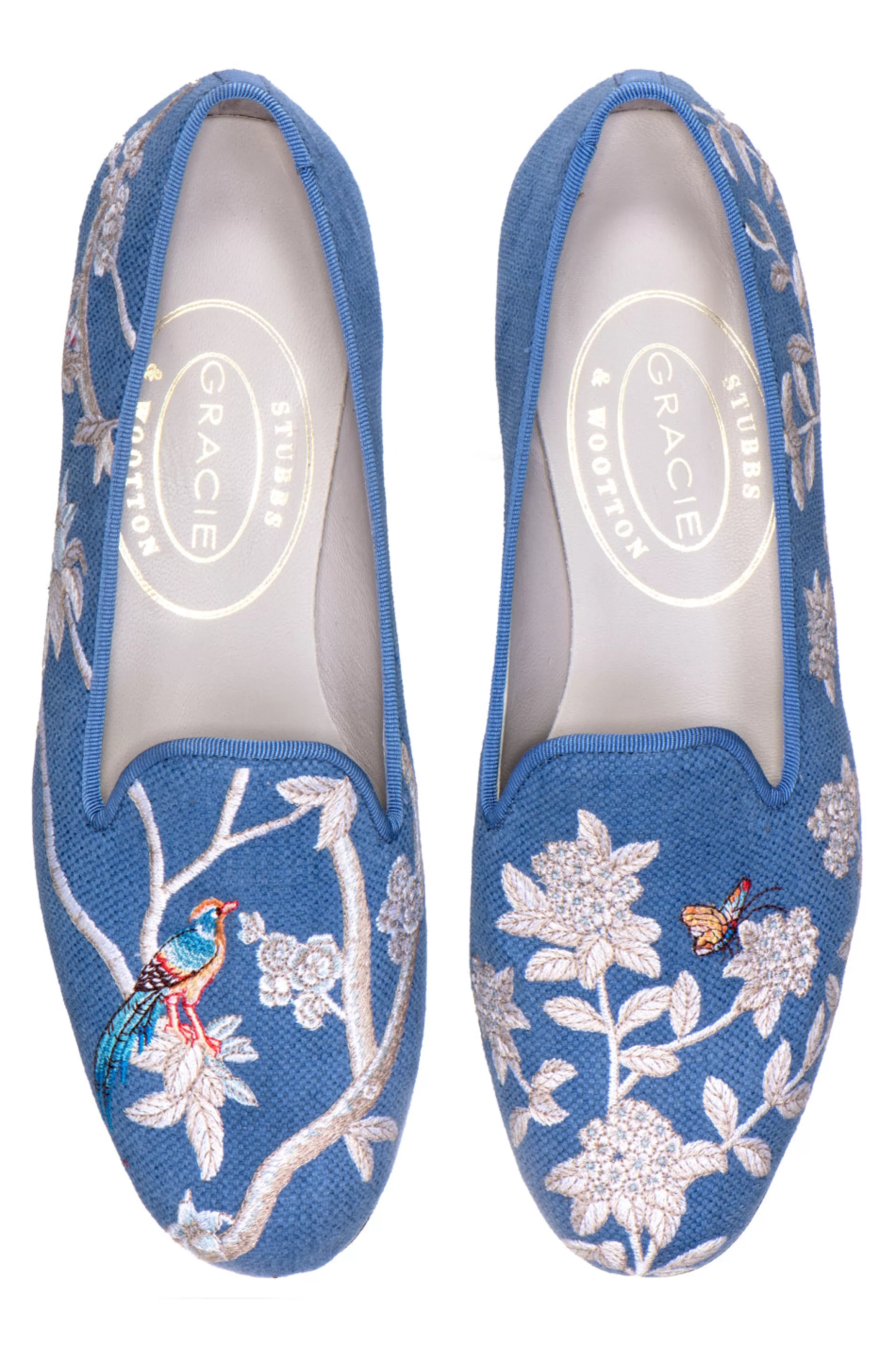 Slipper*Stubbs & Wootton Snowbird Marlin Linen Slipper (Women) Blue