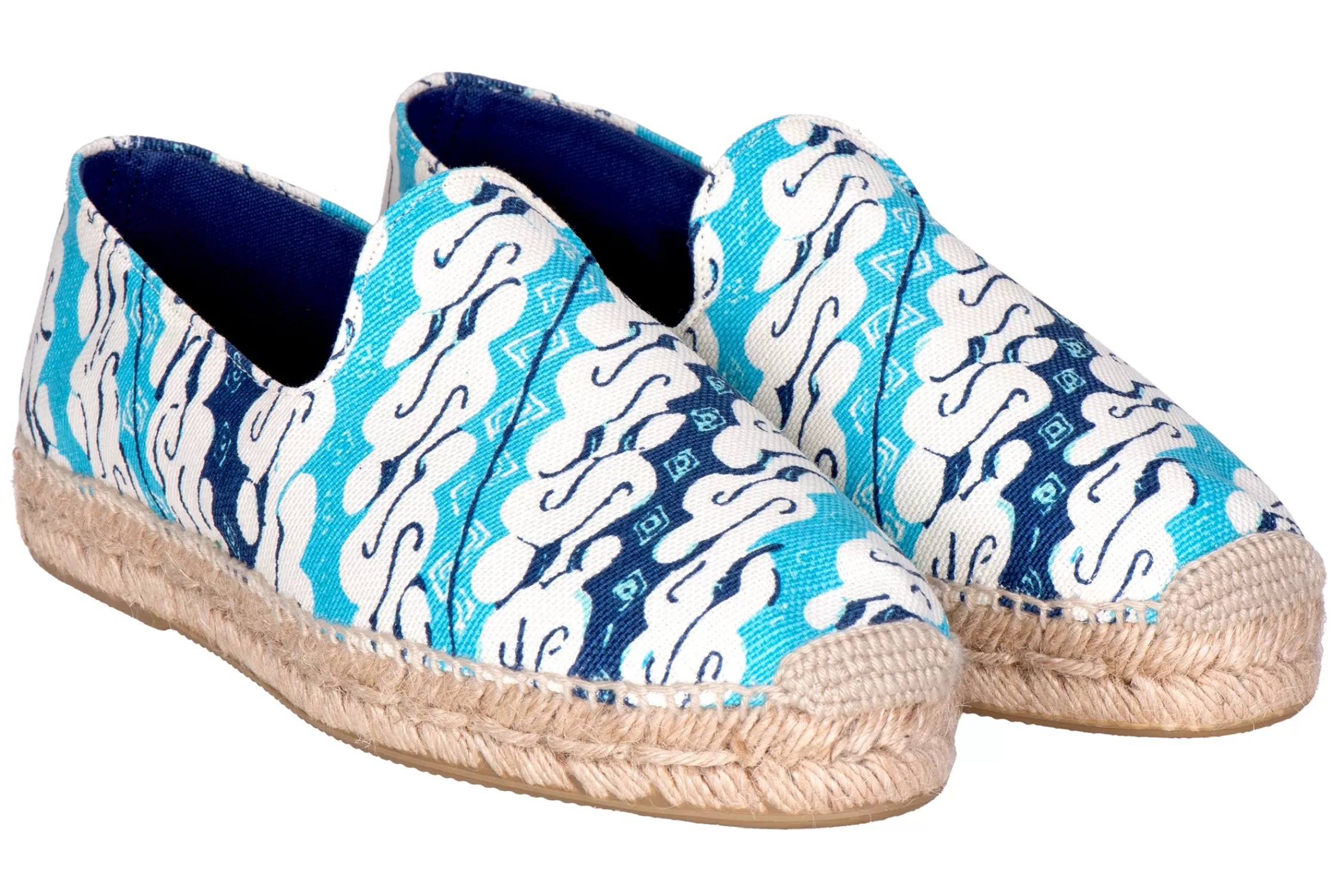 Espadrille*Stubbs & Wootton Tile Cerulean Gatsby (Women) Blue