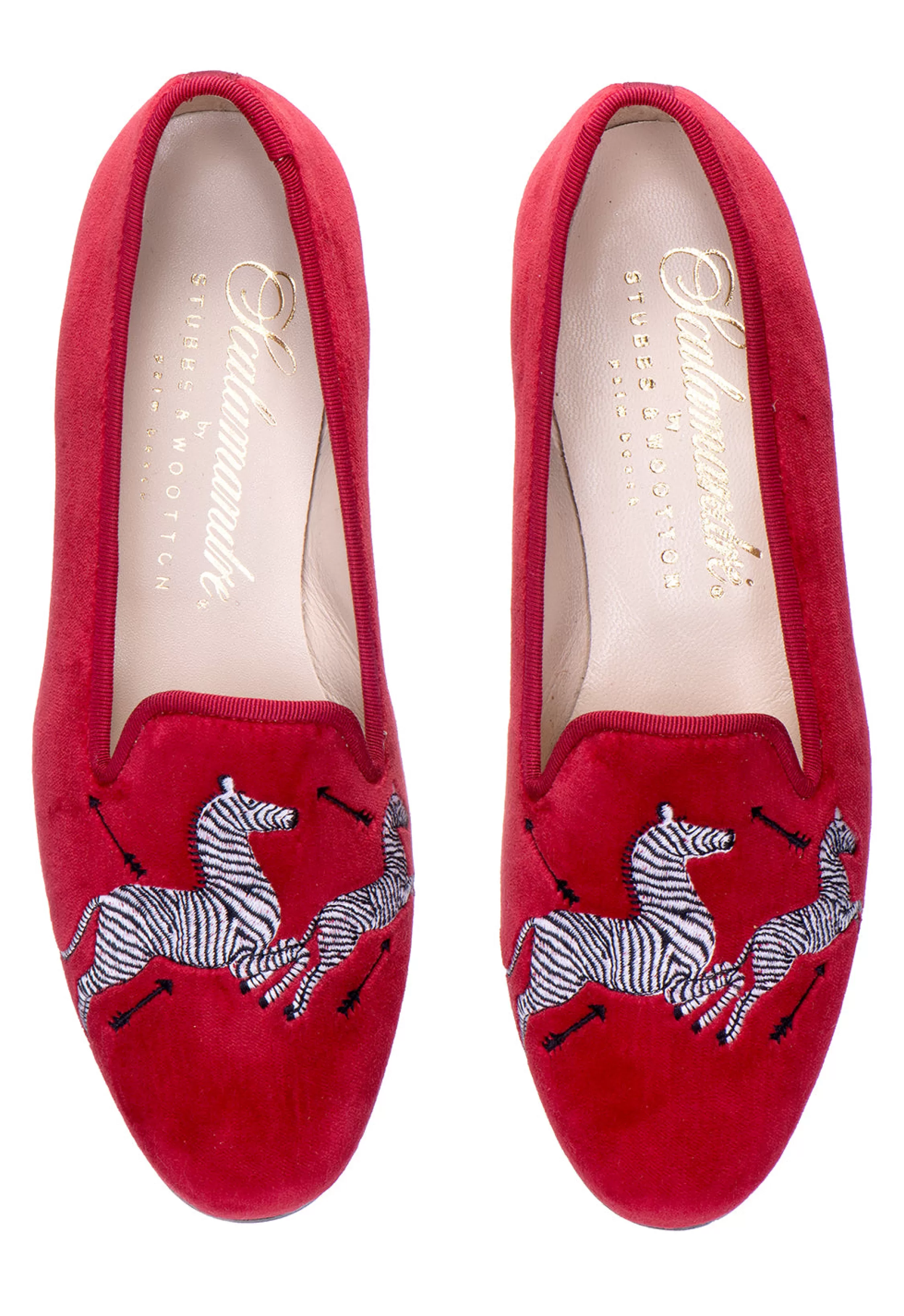 Slipper*Stubbs & Wootton Zebras Narrow Red